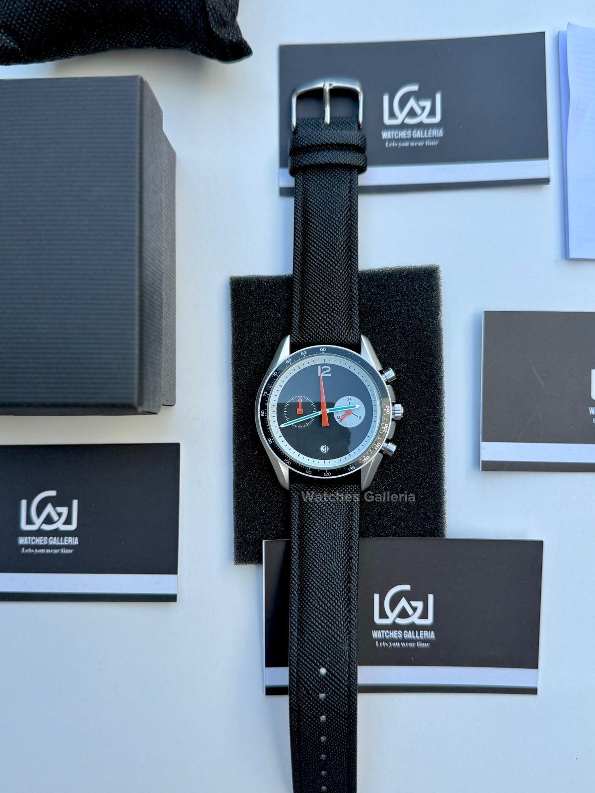 Ciloa Chronograph Leather Quartz (Black) ciloa507 Watches Galleria