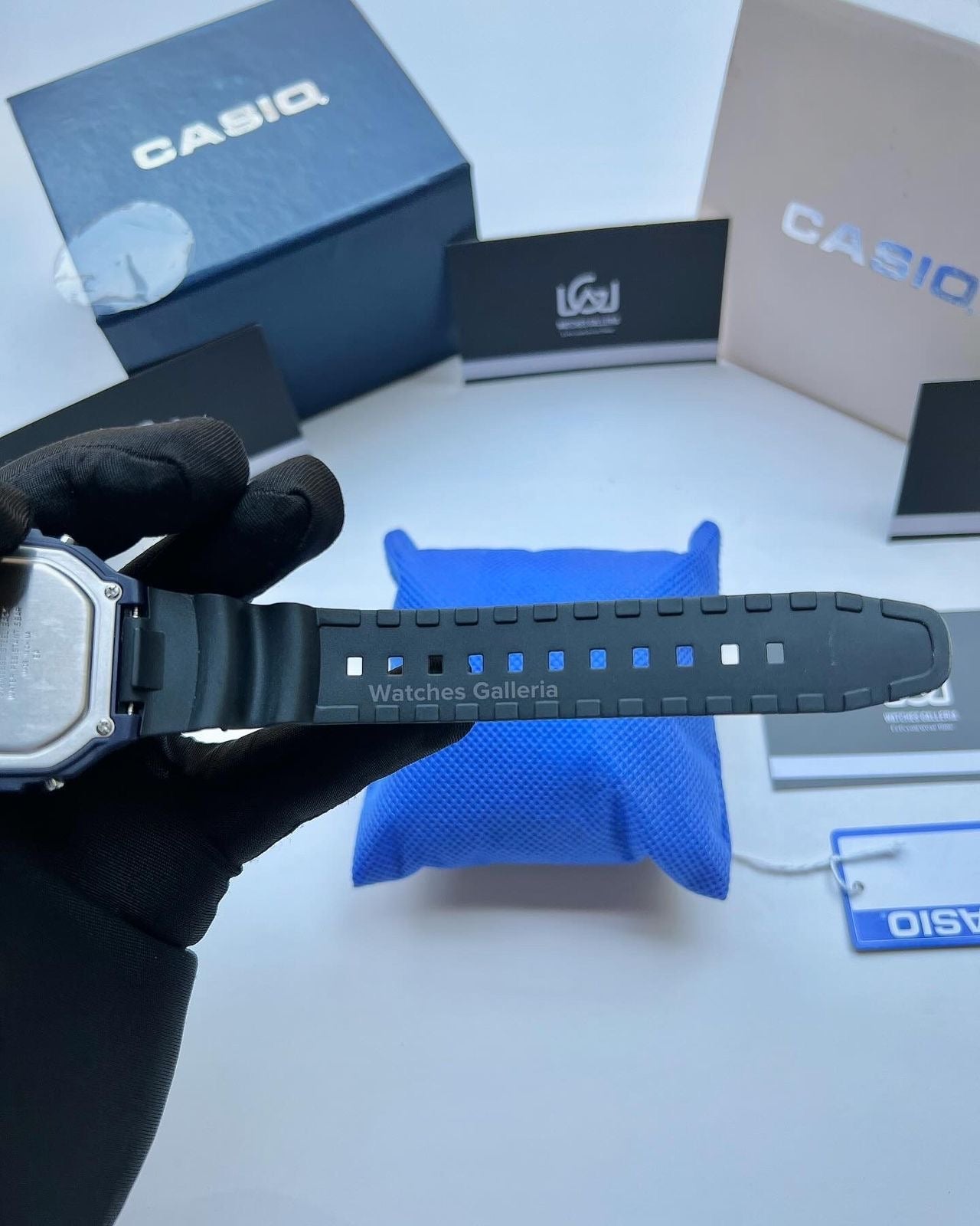 Casio Sports Digital Watch (Black Blue Limited Edition) W218H Watches Galleria