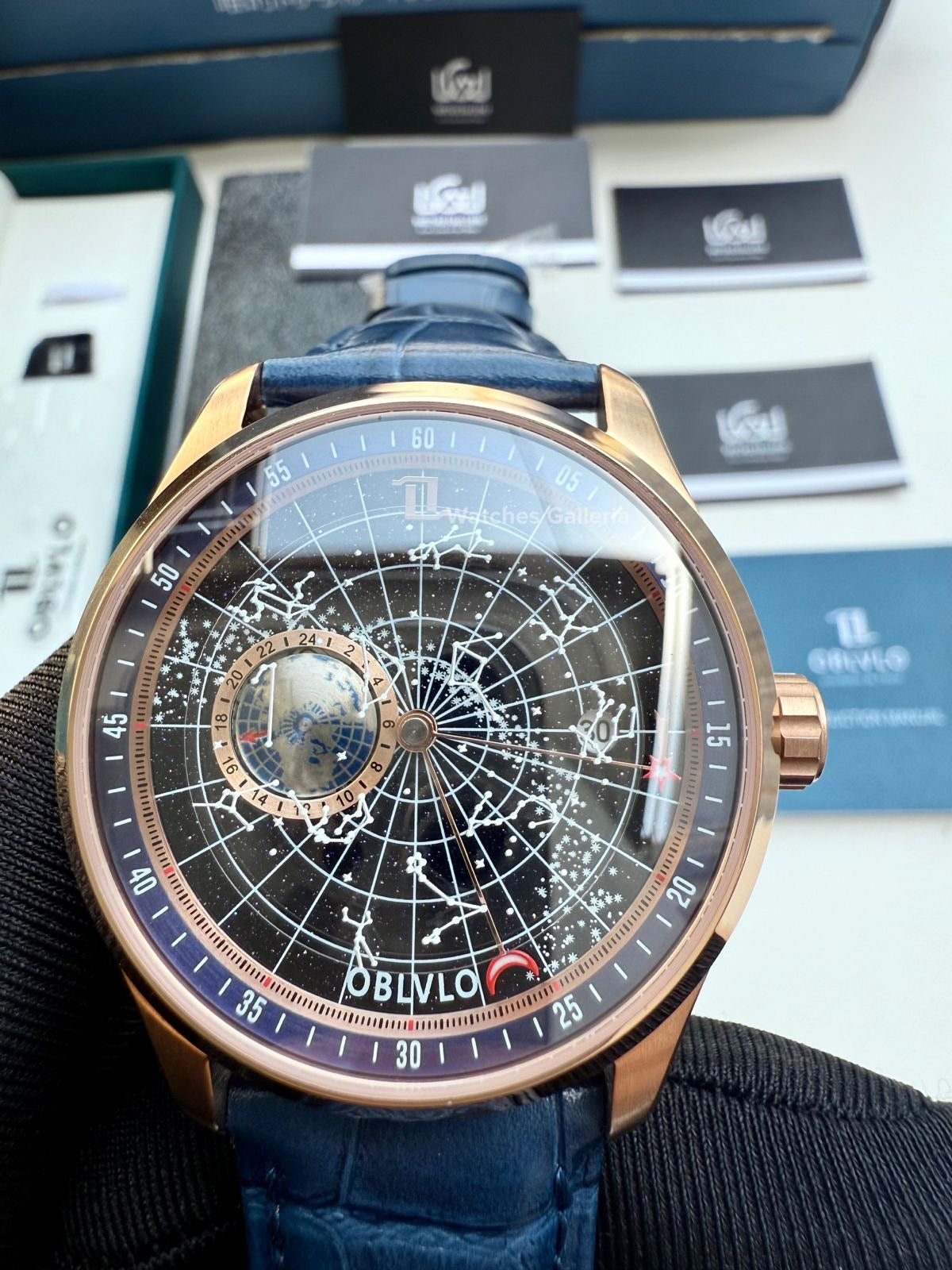 Oblvlo Grand Complications Calestial Autmatic (Blue Gold) oblvloGC Watches Galleria