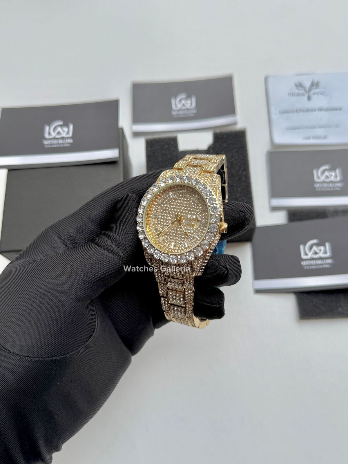 Miss Fox Iced Out Royal Oak Quartz (Gold) MFV332 Watches Galleria