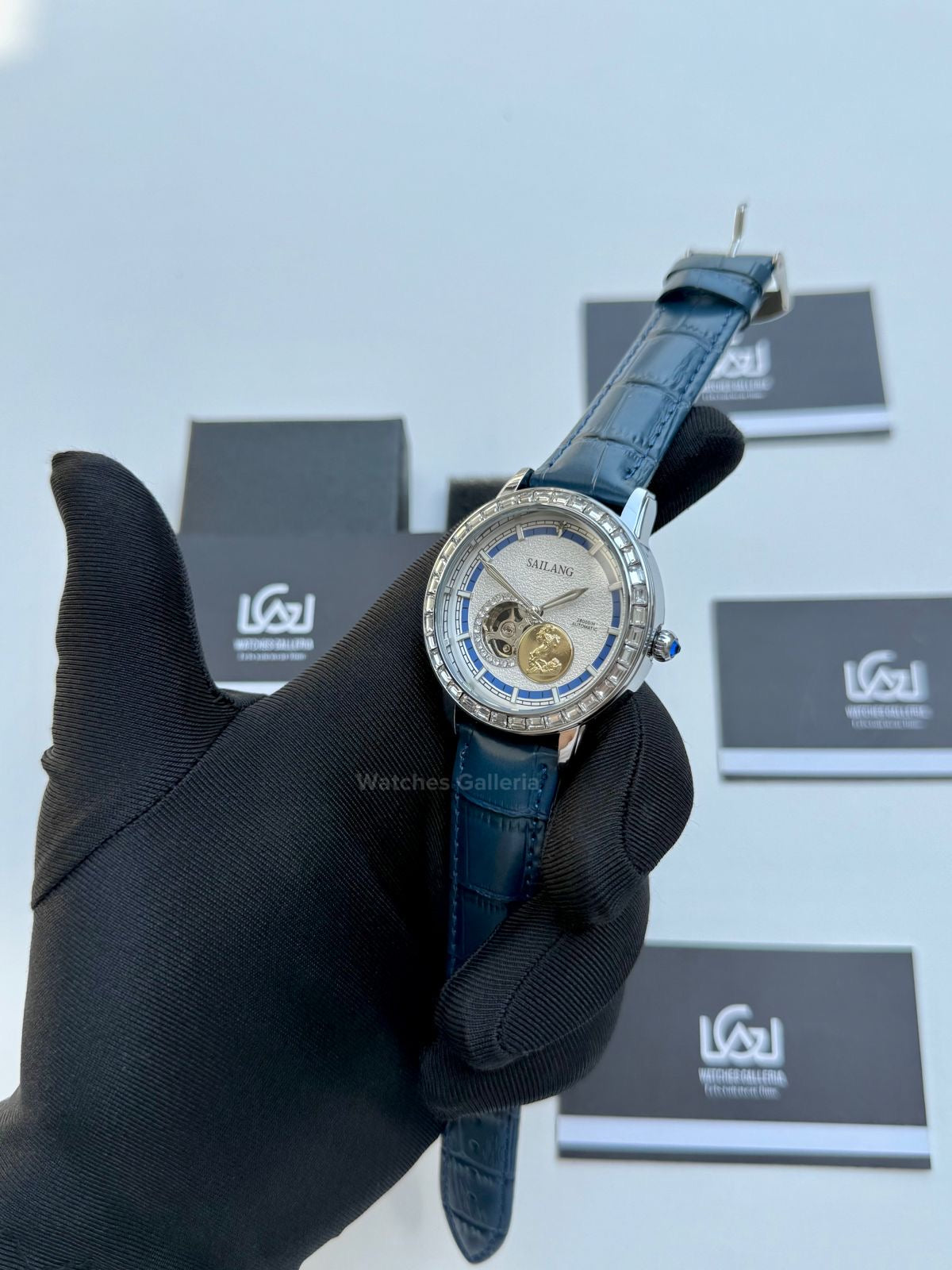Sailang Open Heart Watch Automatic (Blue) 6603C Watches Galleria