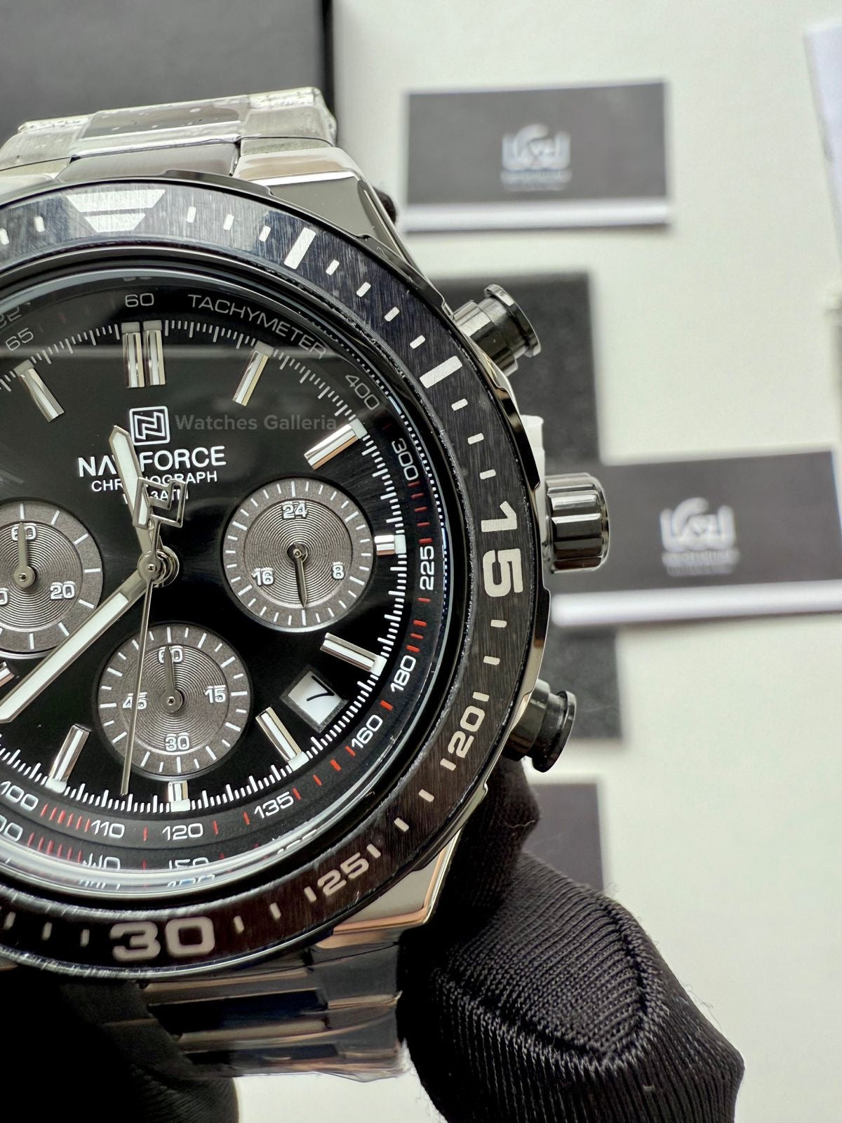 Naviforce Formula I Chronograph Quartz (Silver/Black) NF8049 Watches Galleria