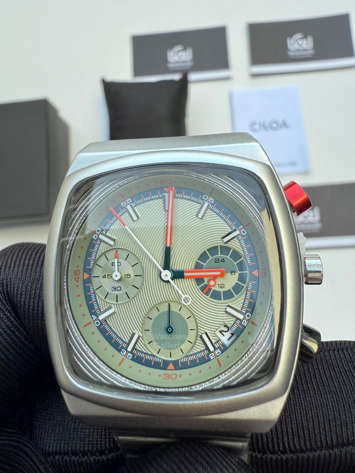 Ciloa Chronograph Steel (Green) ciloa611 Watches Galleria