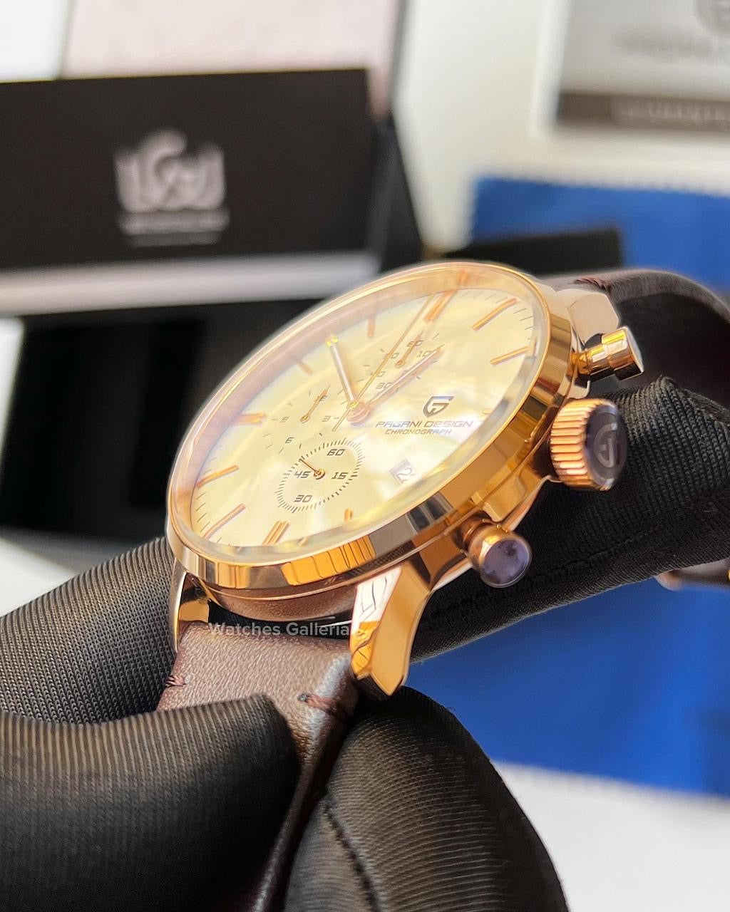 Pagani Design Flight Chronograph Quartz (Brown/Gold/White) PD2720