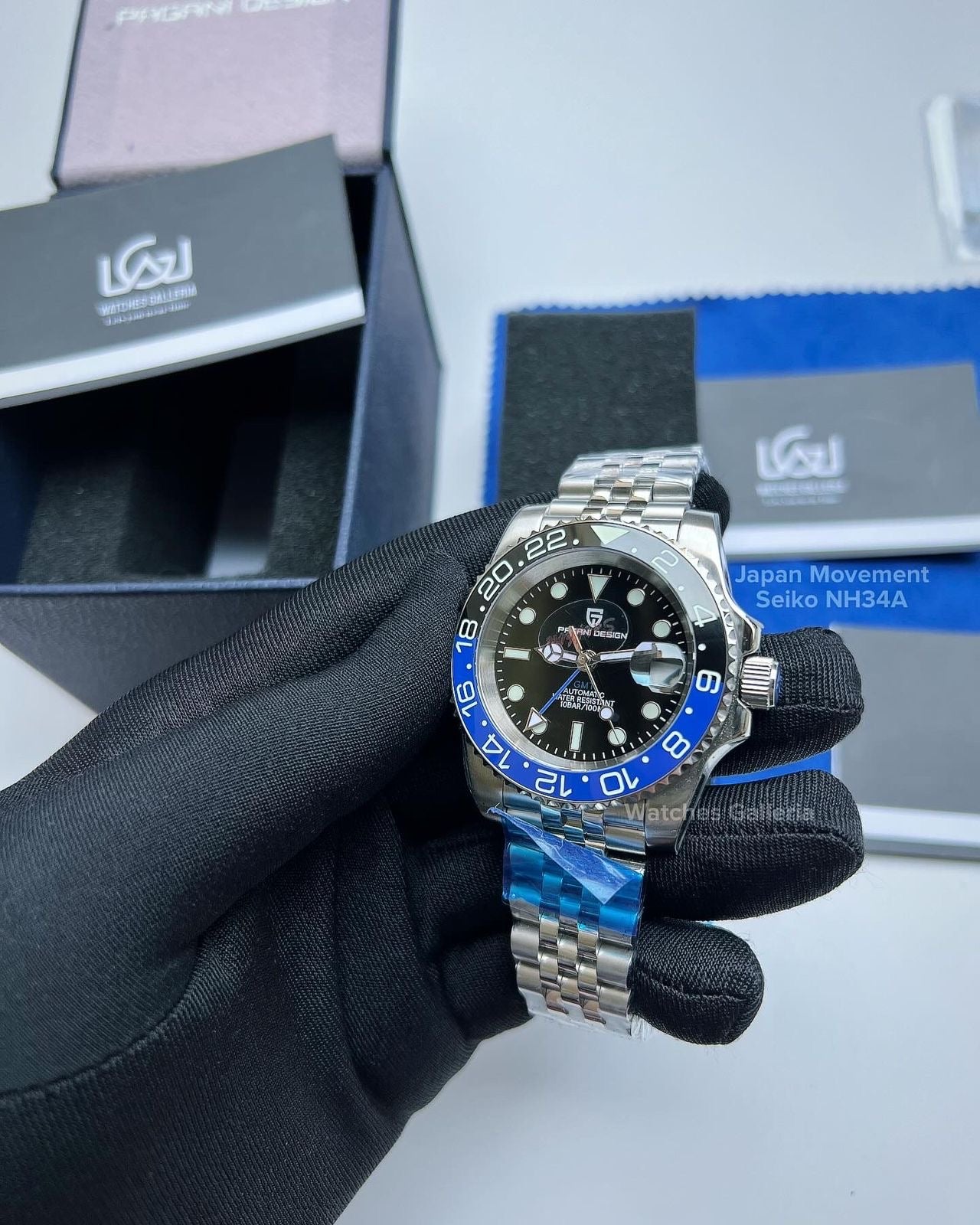 Pagani Design GMT Master Automatic Seiko NH34A (Batman) PD1662A