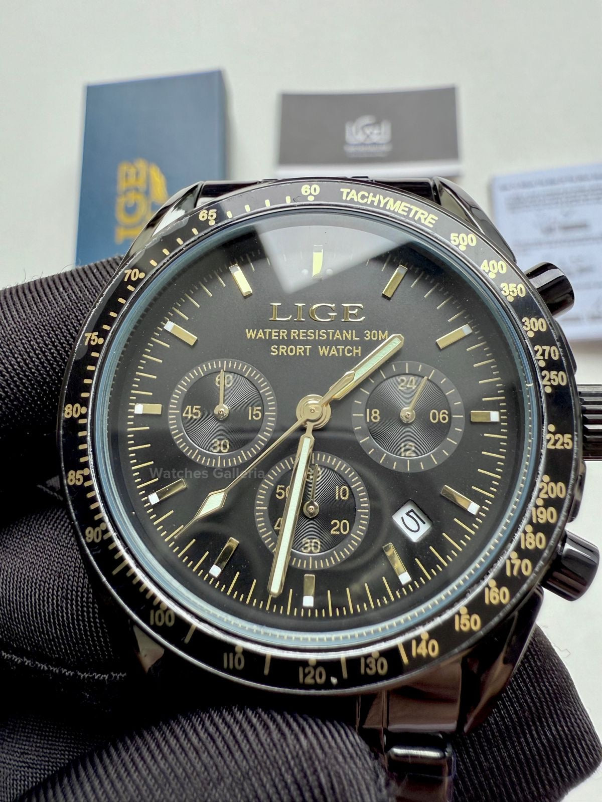 Lige Speedmaster Quartz (Black) lige89137 Watches Galleria