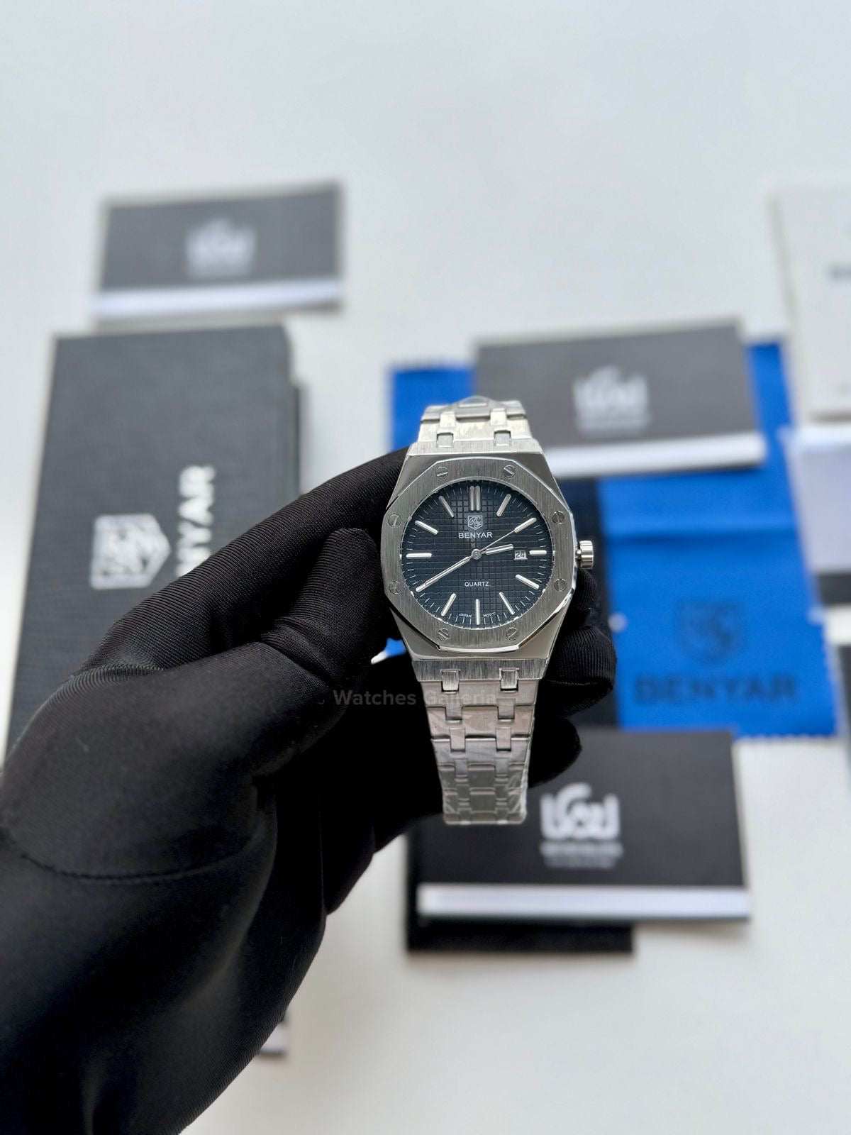 Benyar Royal Oak V2 Quartz (Black) By5156 Watches Galleria © Copyrights All Right Reserved