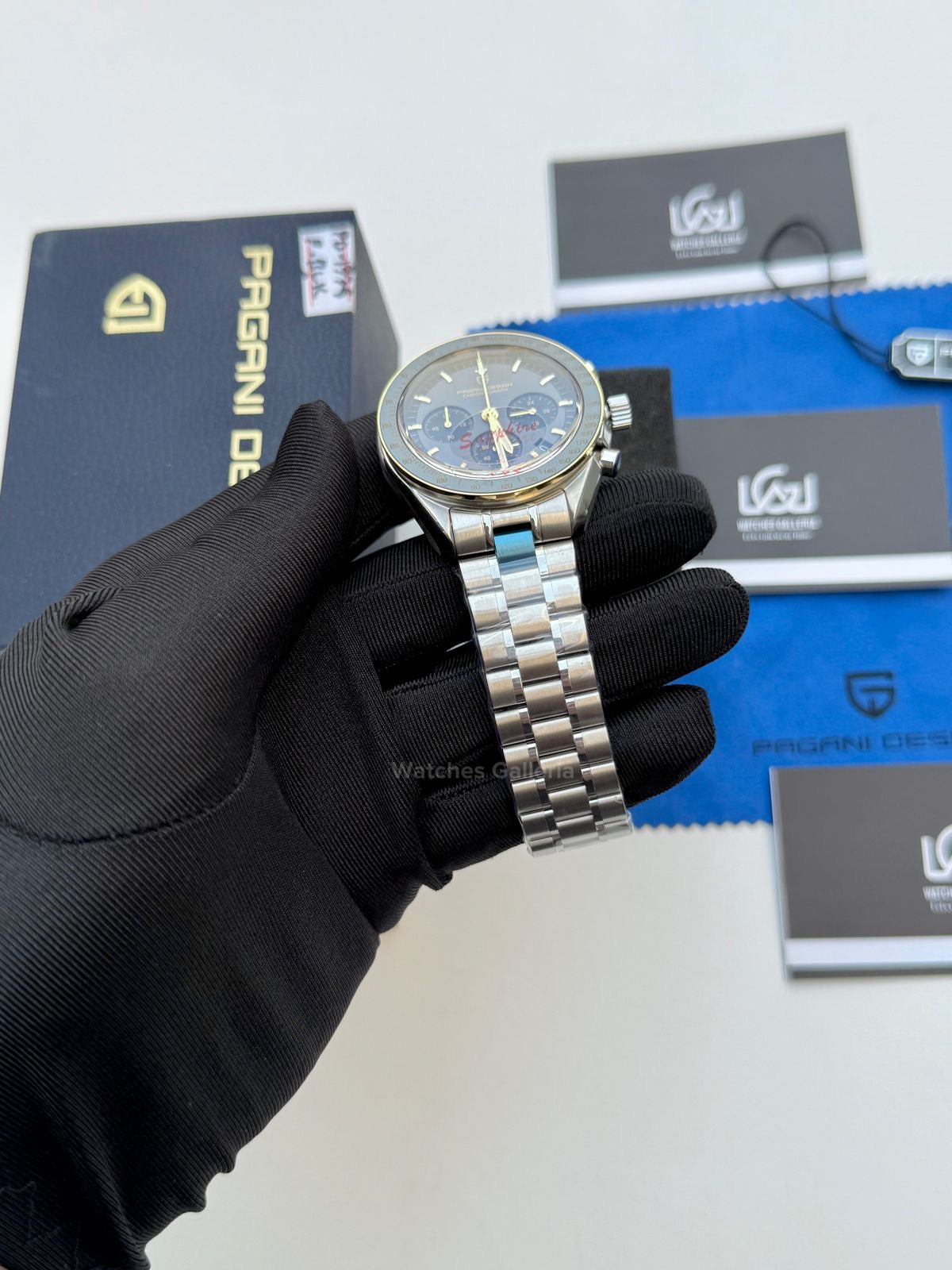 Pagani Design Speedmaster Moonwatch Quartz Black/Gold (V3) PD1701 Watches Galleria
