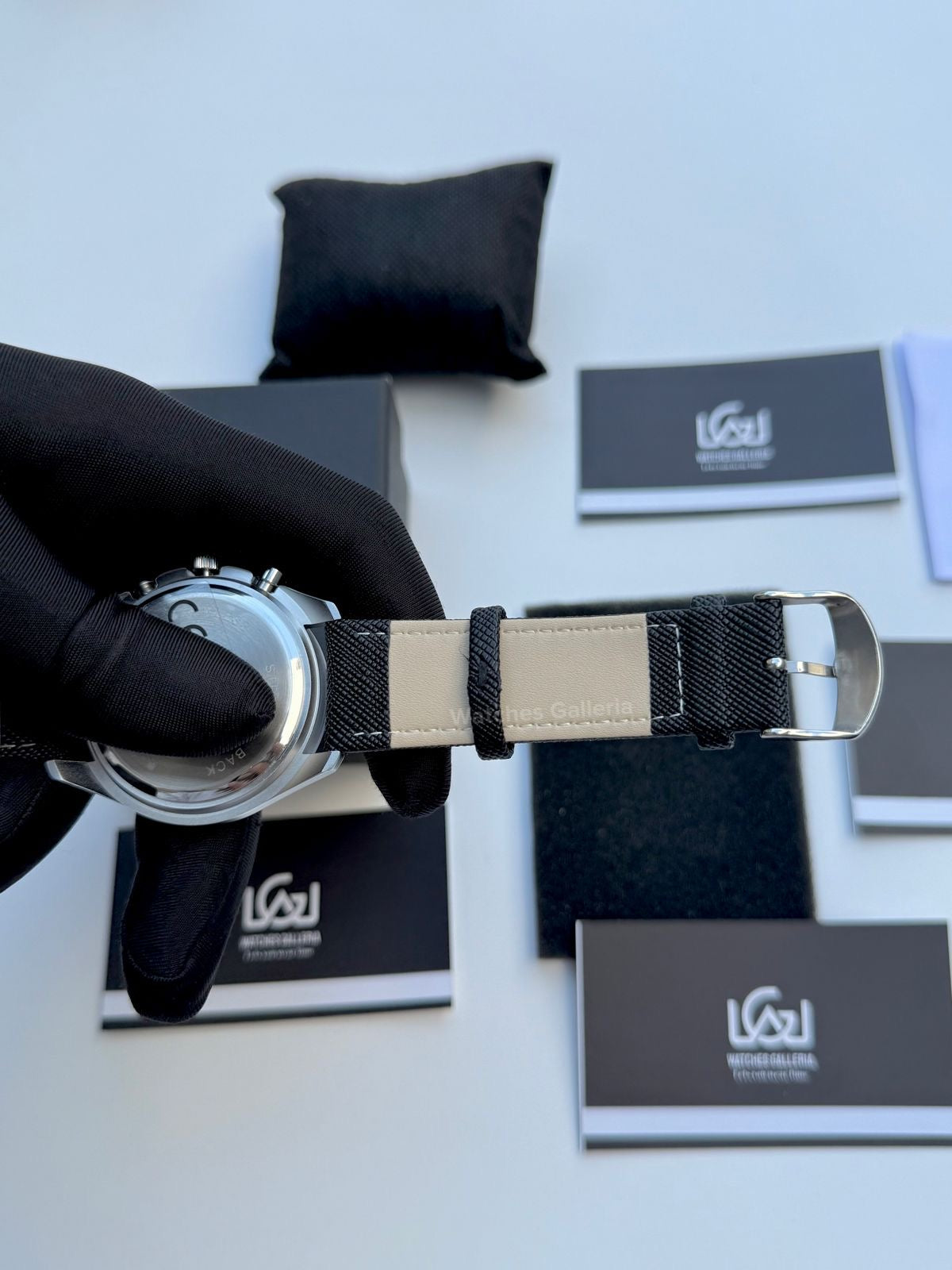 Ciloa Chronograph Leather Quartz (Black) ciloa507 Watches Galleria