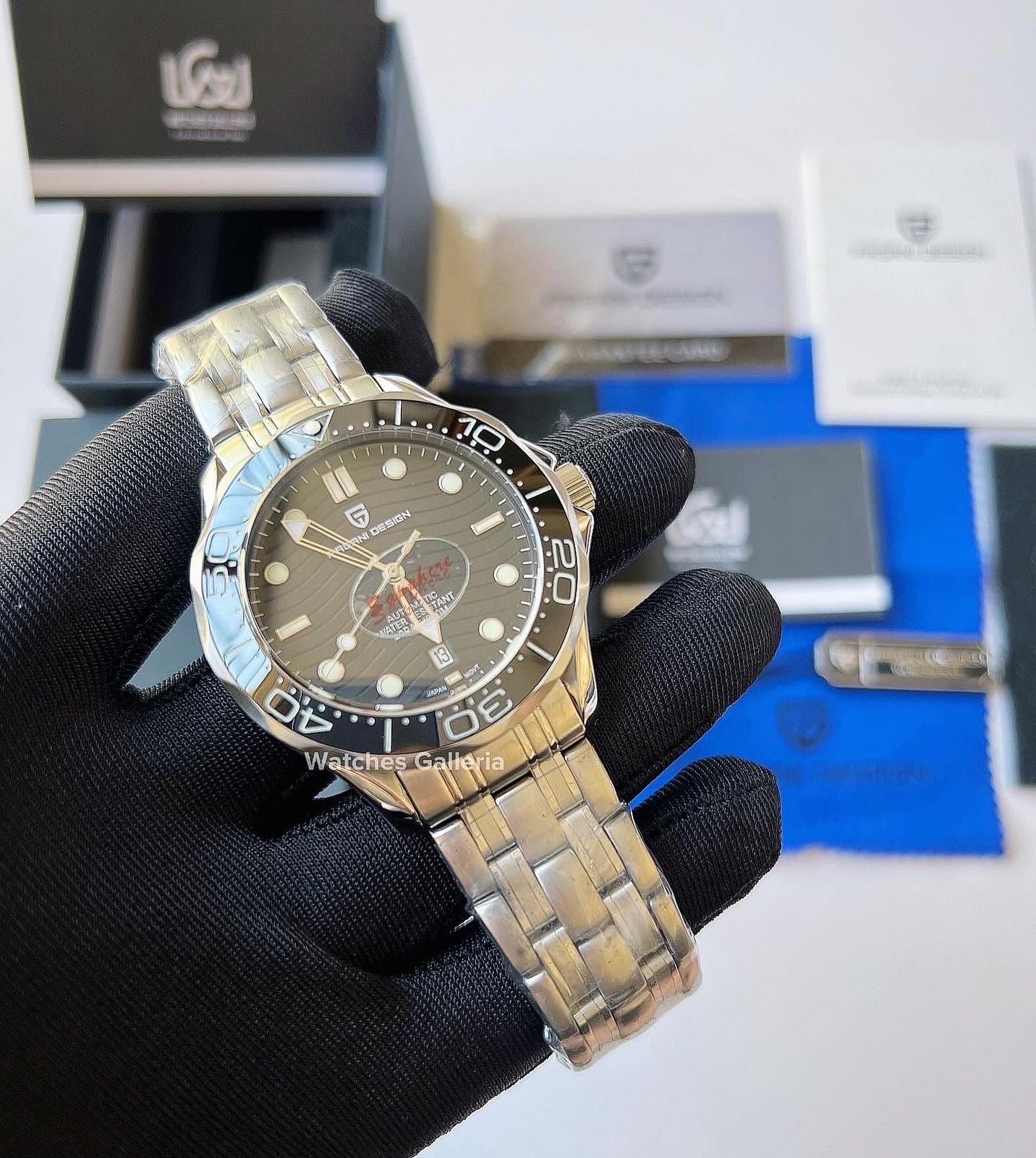 Pagani Design Seamaster Diver (Black) PD1685 Watches Galleria