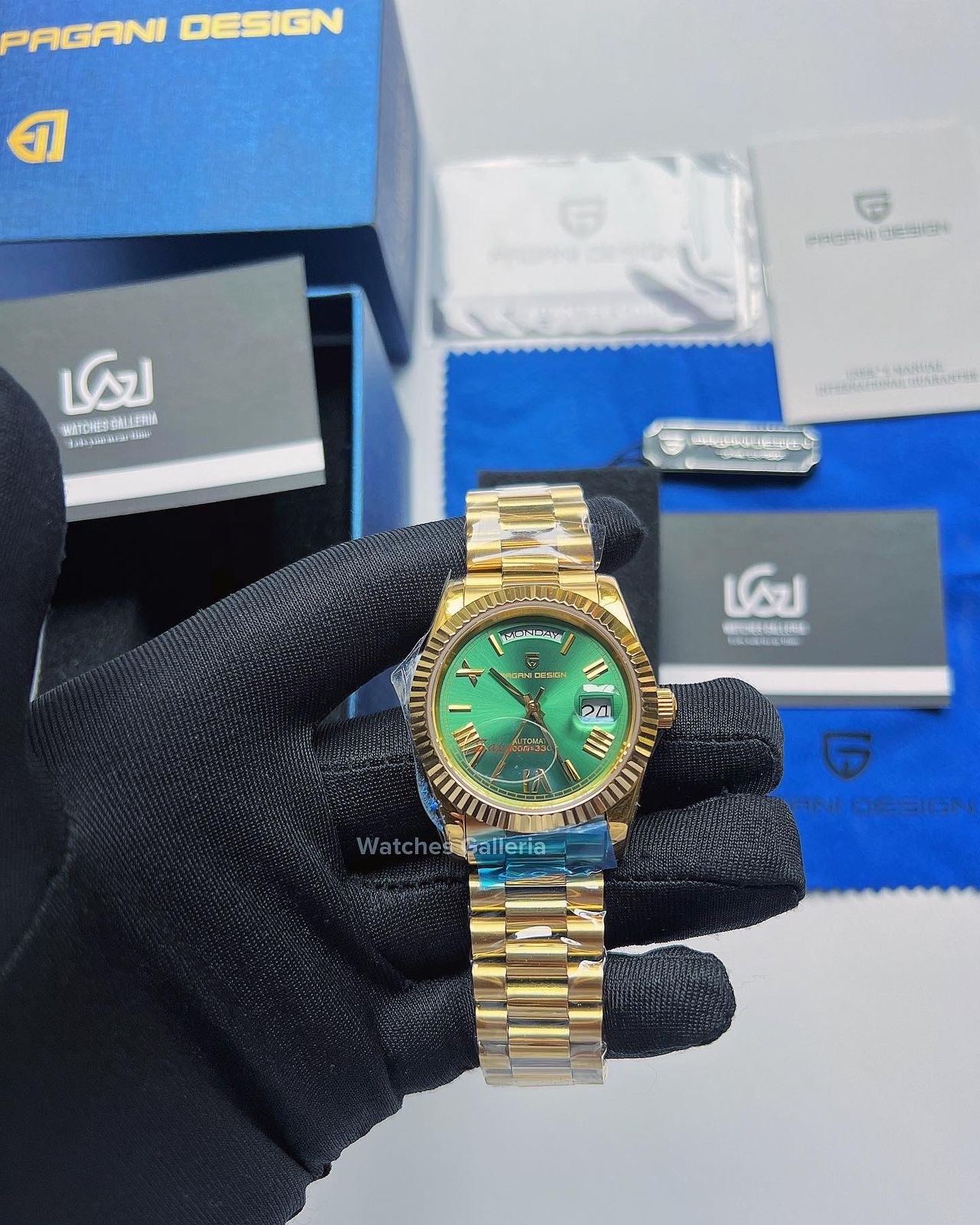 Pagani Design Date Day 36mm Automatic (Gold Green) PD1752