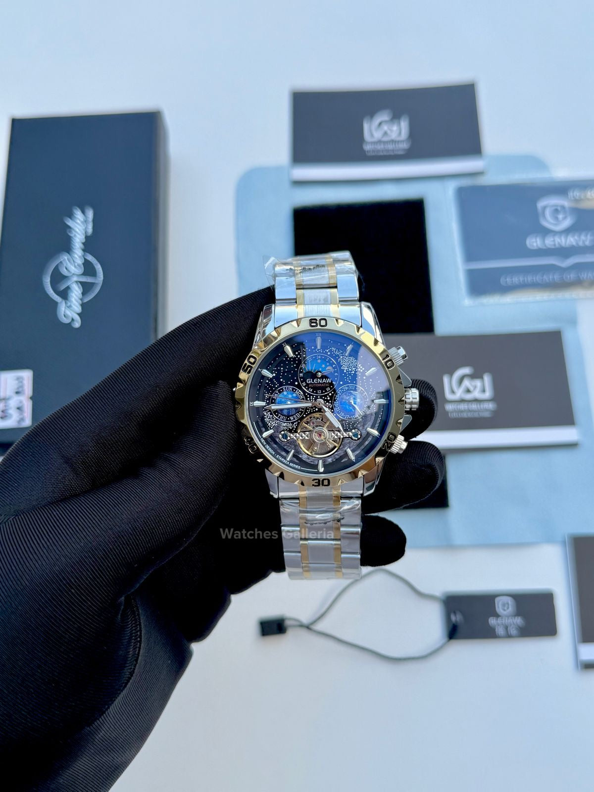 Glenaw Moonphase Automatic (Black/Gold) GL8919 Watches Galleria