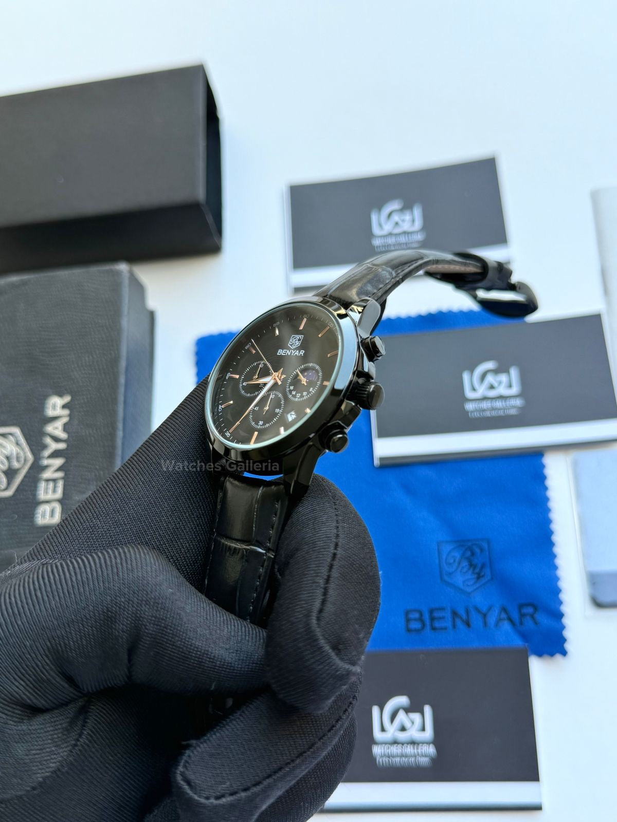 Benyar Chronograph Moonphase Quartz(Black) BY5160 Watches Galleria