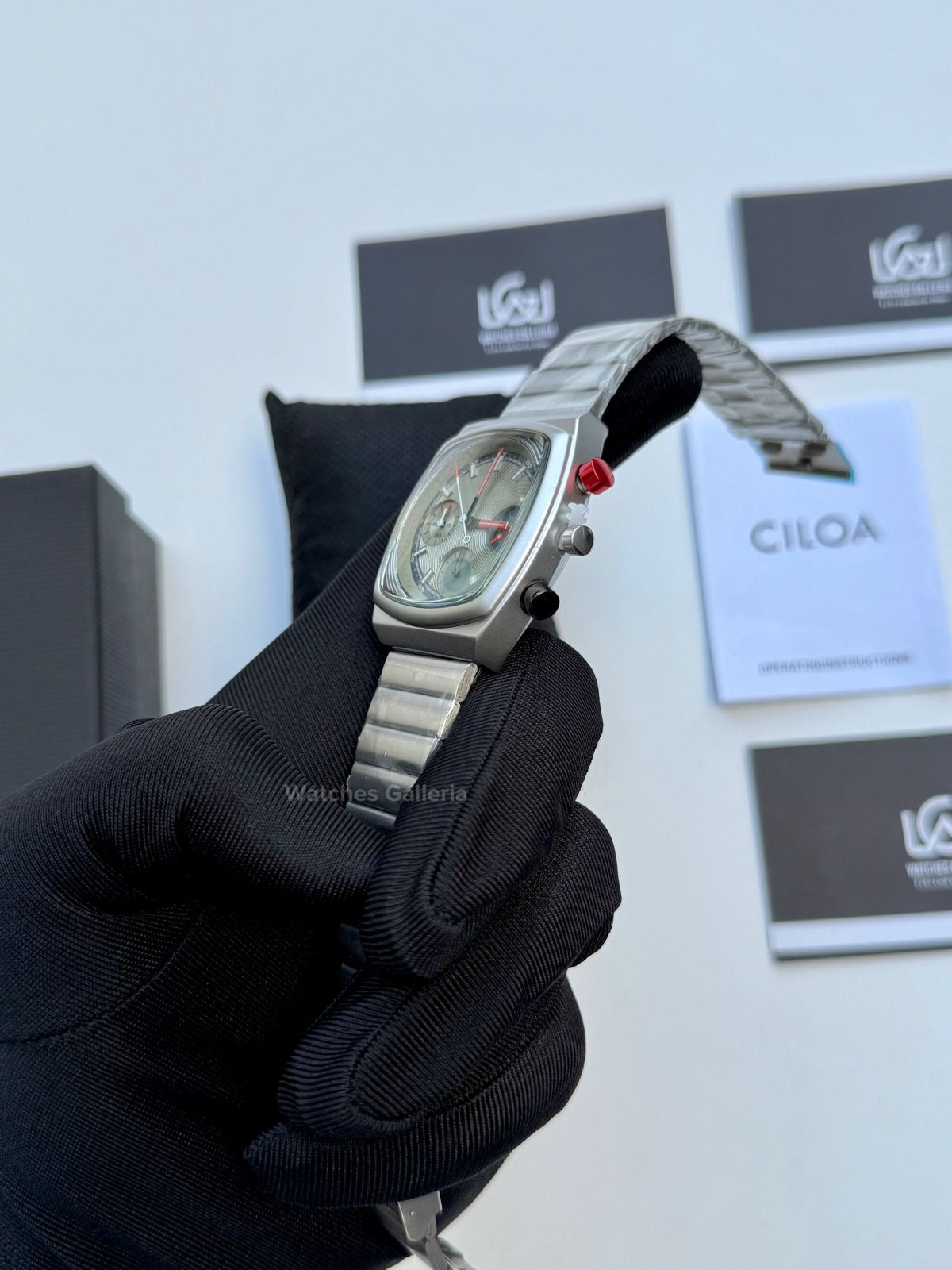 Ciloa Chronograph Steel (Green) ciloa611 Watches Galleria