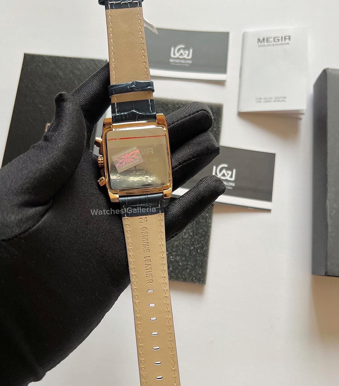 Megir Square Chronograph (Blue Gold) ML2028