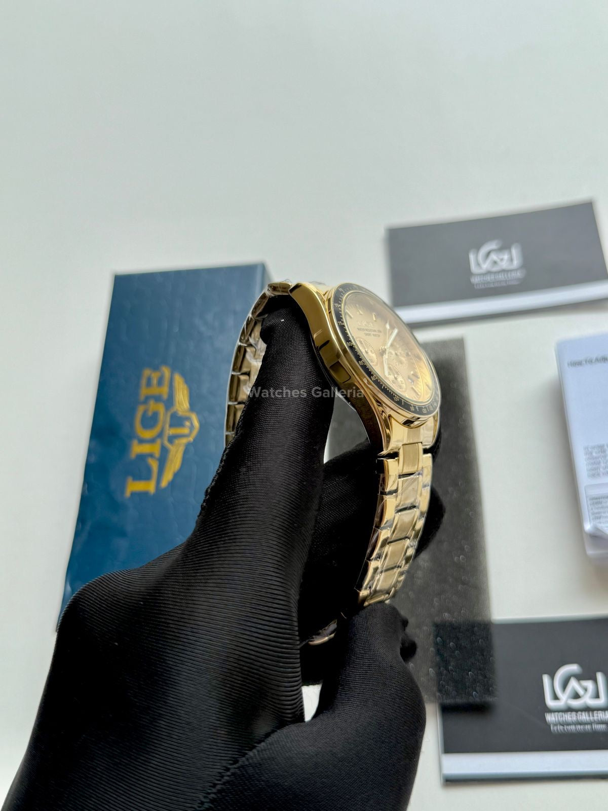 Lige Speedmaster Quartz (Gold/Black) lige89137 Watches Galleria