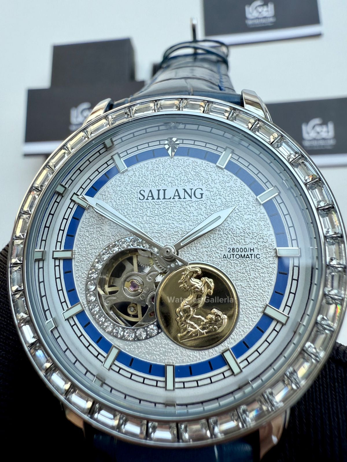 Sailang Open Heart Watch Automatic (Blue) 6603C Watches Galleria