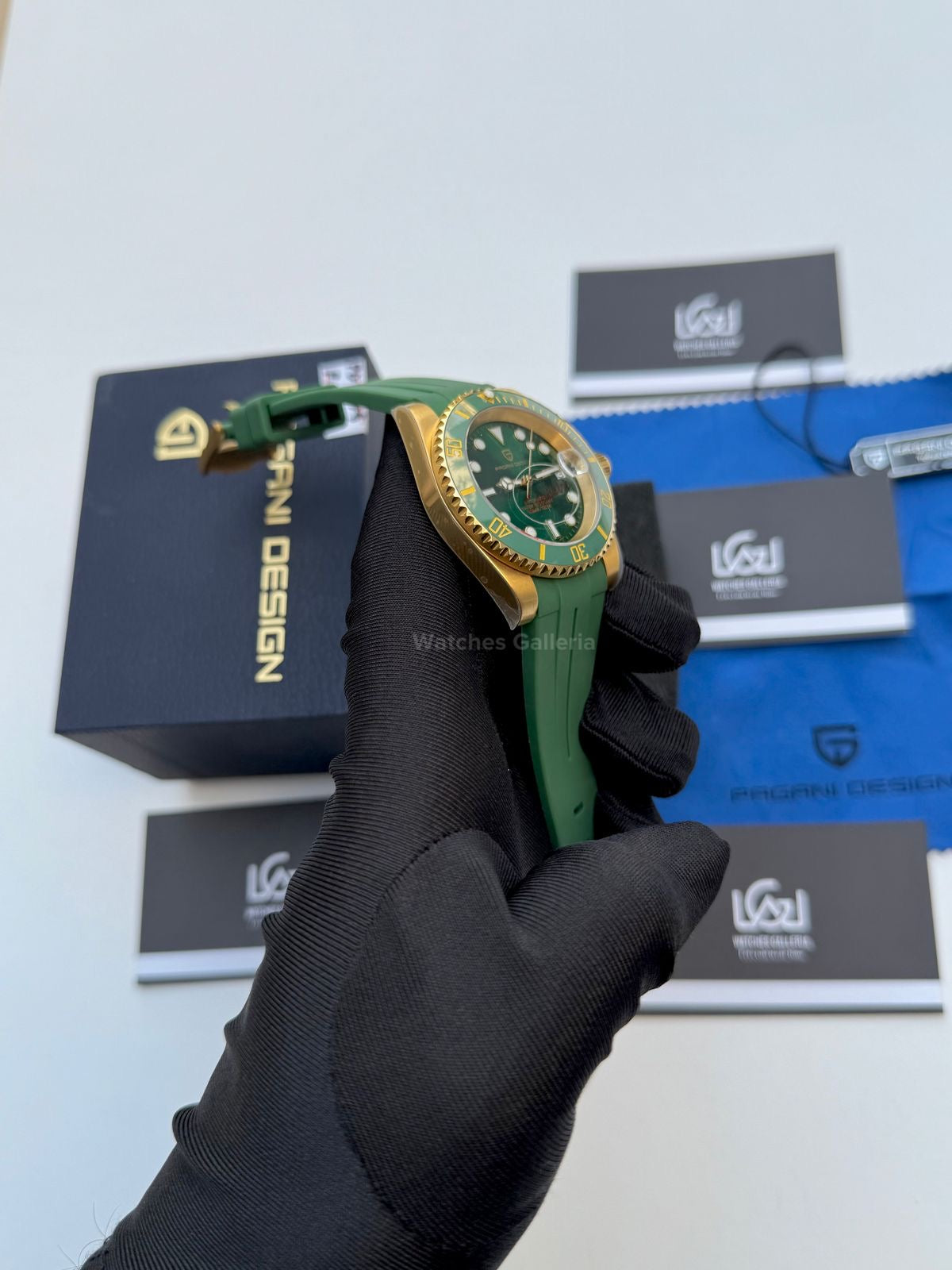 Pagani Design Submariner Hulk Gold Automatic (Silicon Straps Edition) PD1661 Watches Galleria