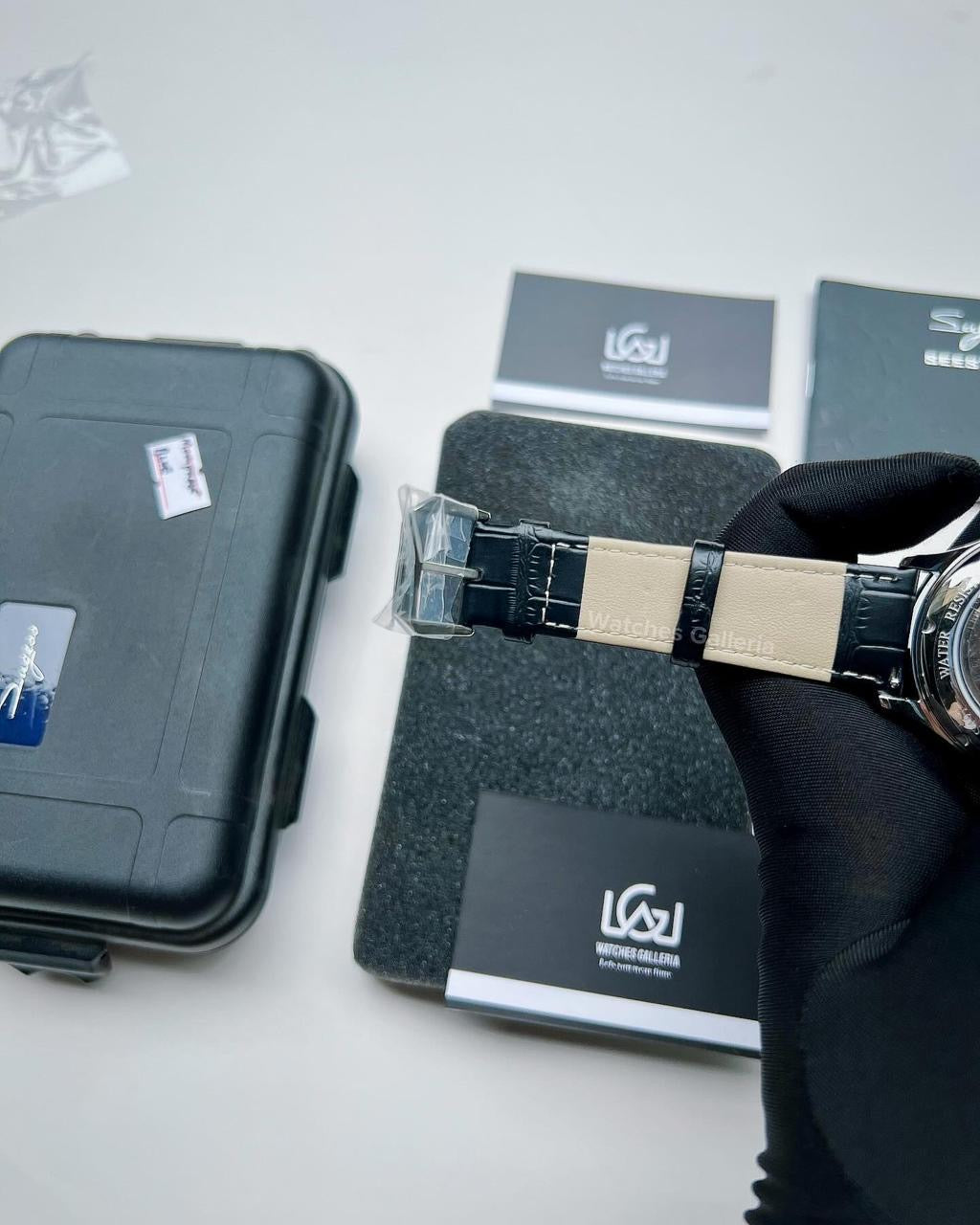 Sugess Moonphase Watch Automatic (Black) S401B Watches Galleria