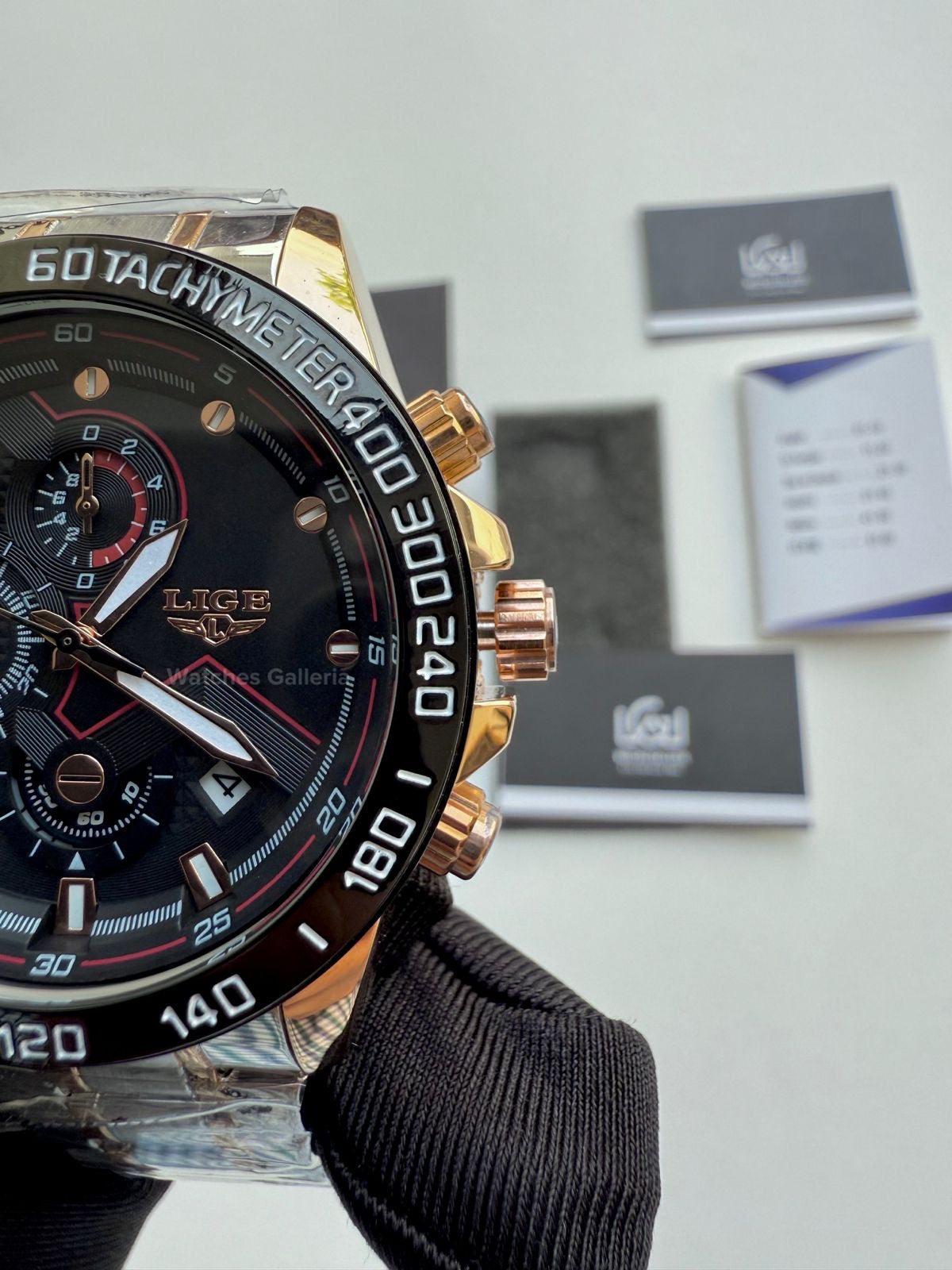 Lige Chronograph Quartz (Gold Black) Lige9982 Watches Galleria