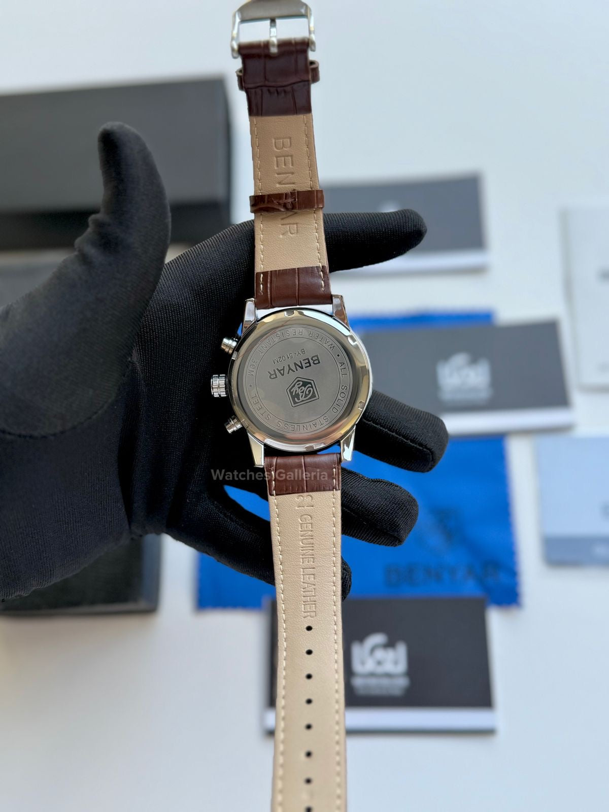 Benyar Classic Chronograph Quartz (Brown ~ Silver) BY5102 Watches Galleria
