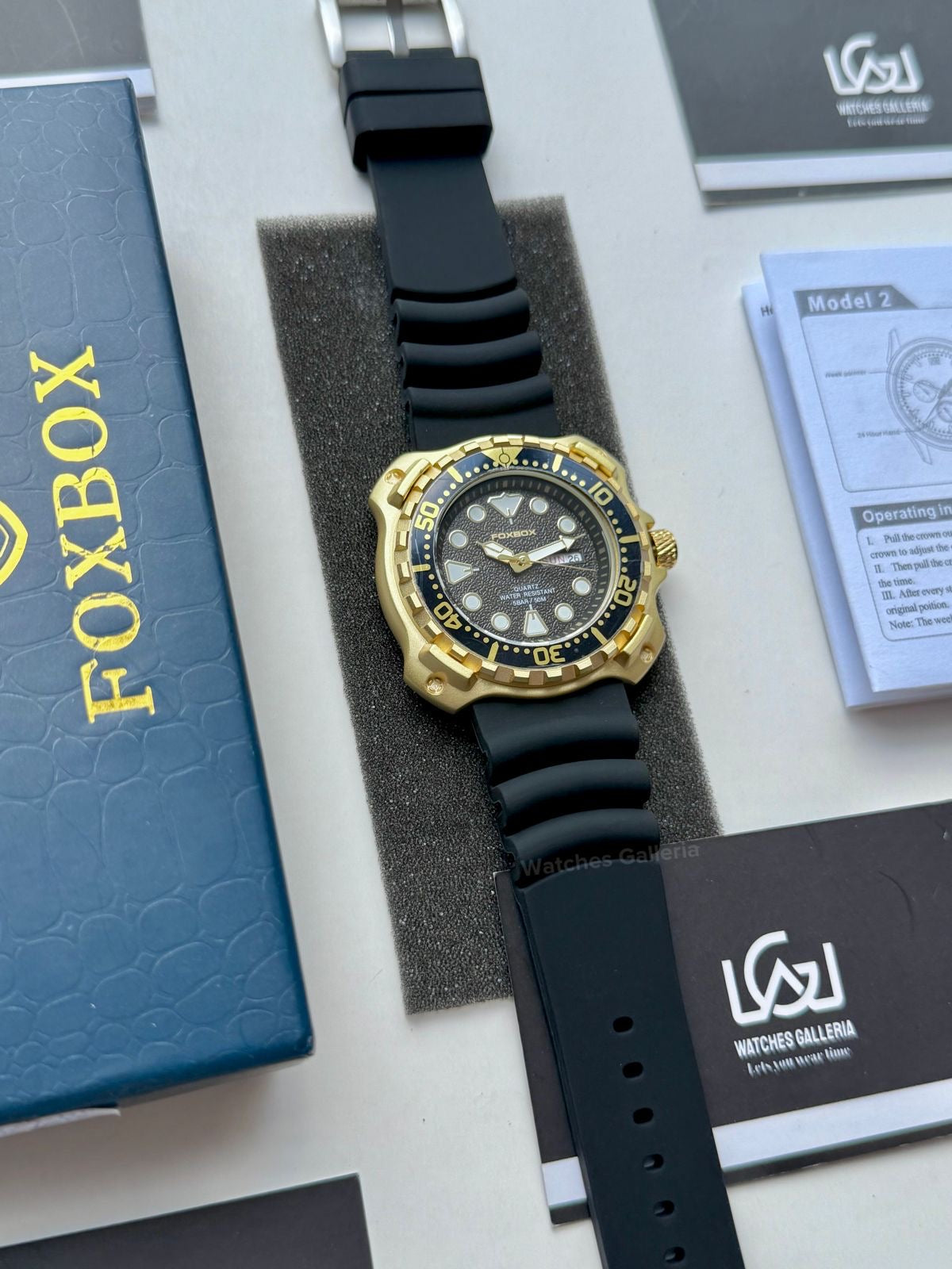 Foxbox Military Style (Gold Black) FB0044 Watches Galleria