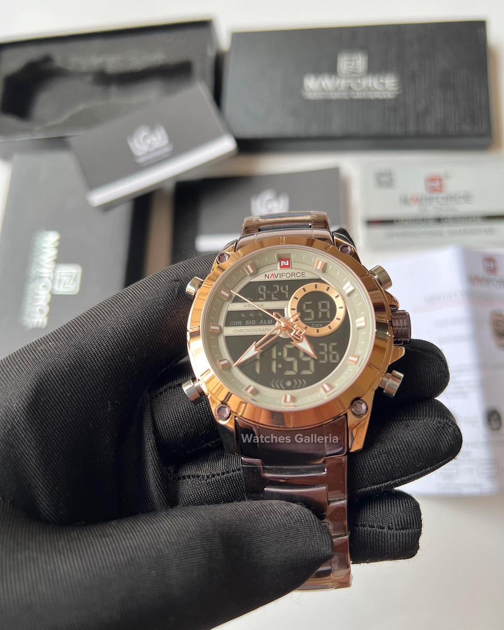 Naviforce Dual Display Quartz Watch (Brown) NF9163