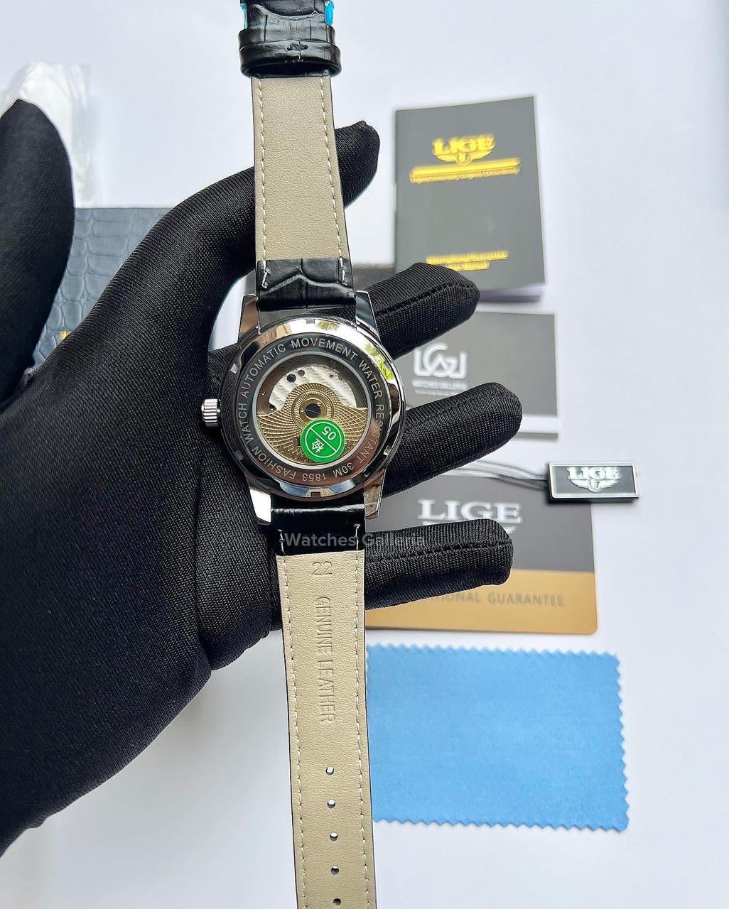 Lige Moonphase Automatic (Black Silver) LIGE6828
