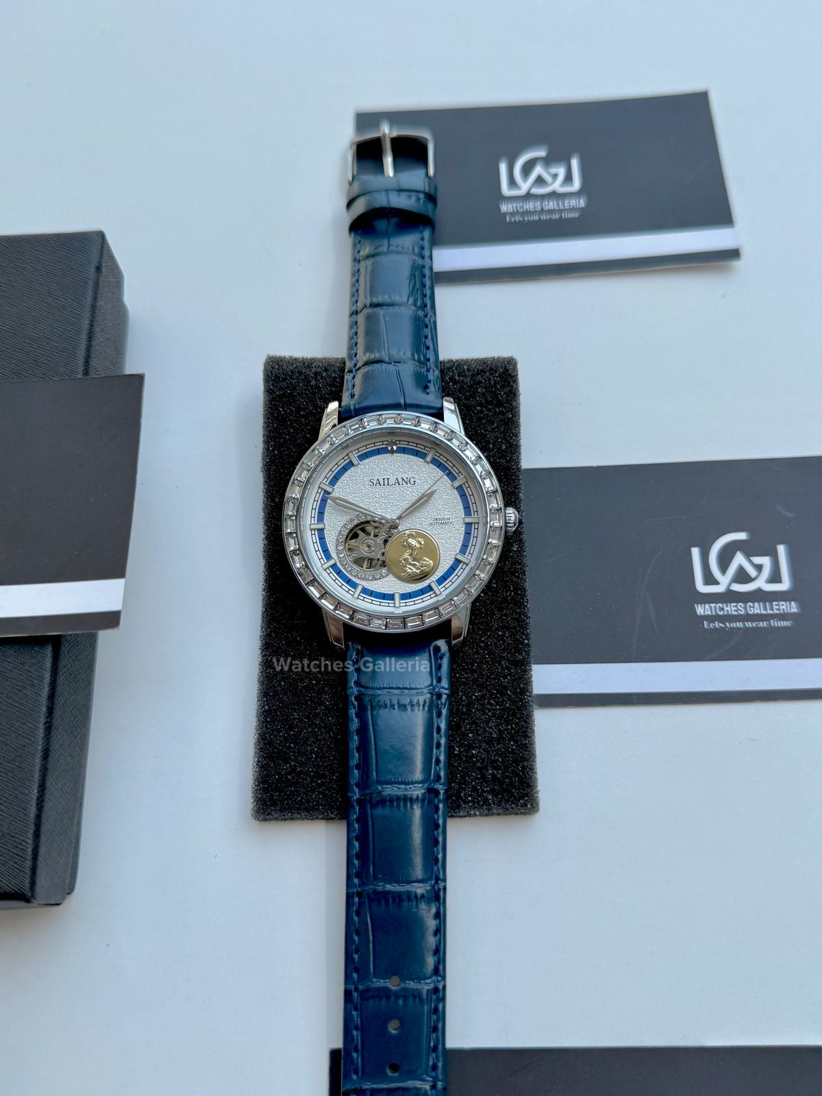 Sailang Open Heart Watch Automatic (Blue) 6603C Watches Galleria
