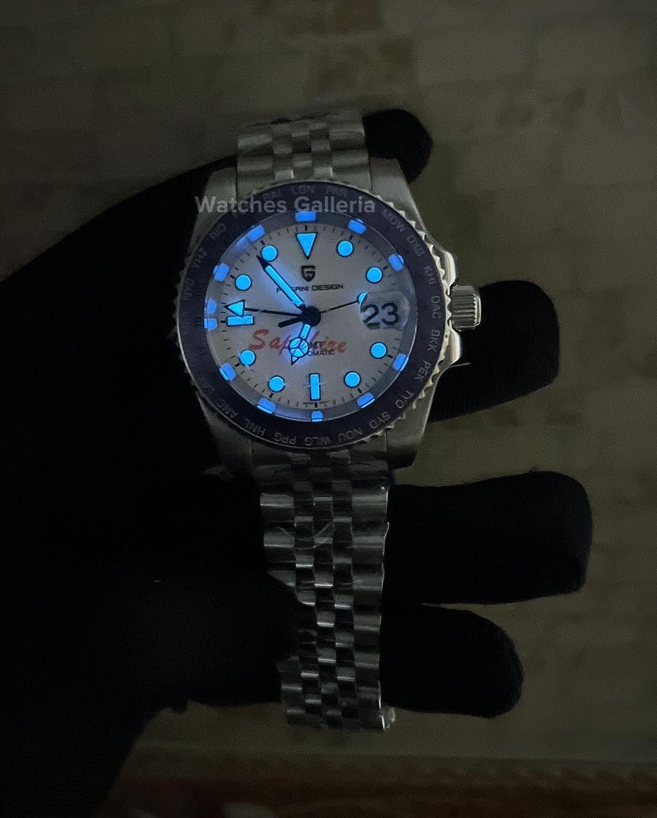 Pagani Design World Time GMT Master Automatic (Blue & Yellow) PD1758 Watches Galleria