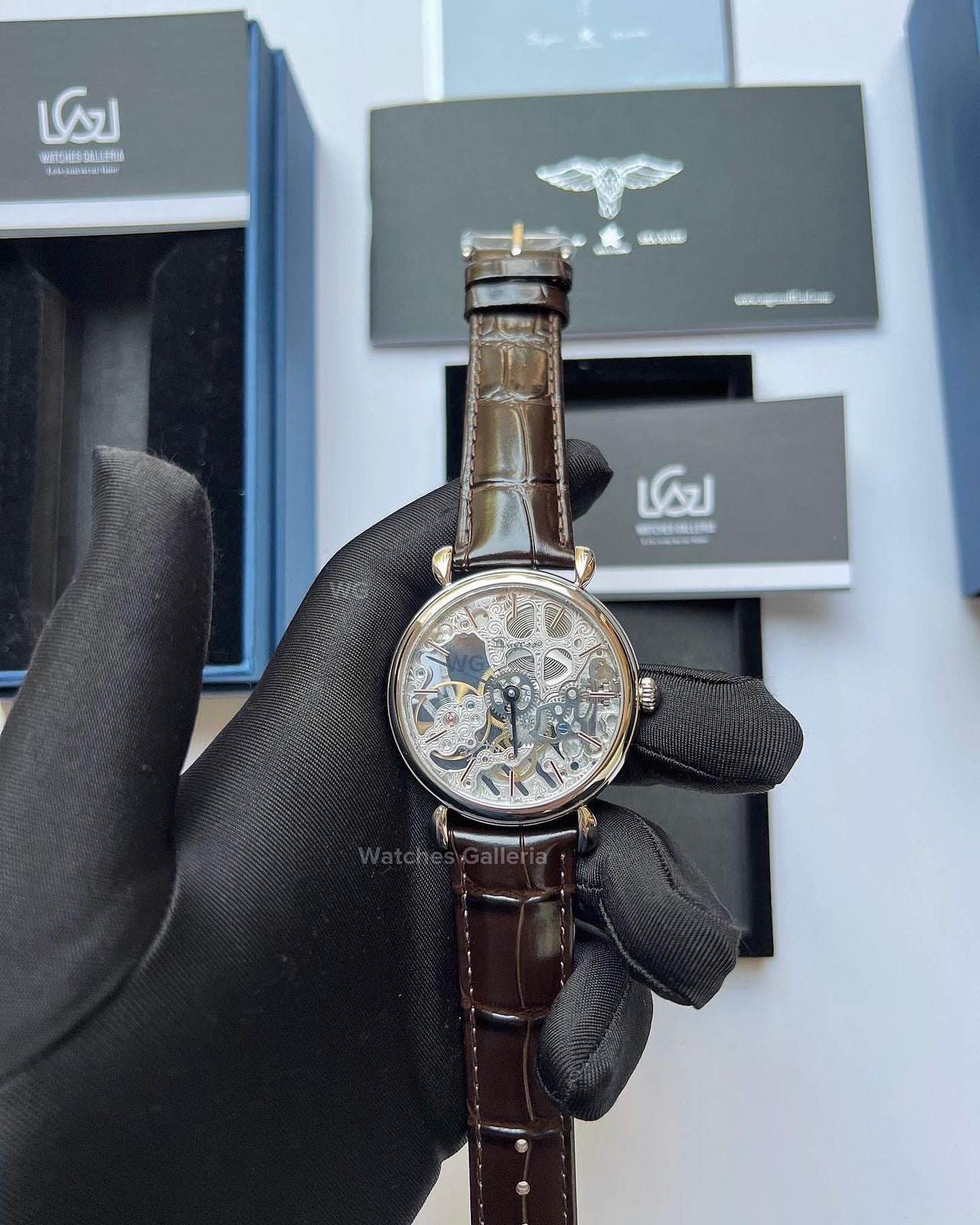 Sugess Skeleton Slimmaster Manual Wind (Brown Silver) SU3600 (Discontinued)