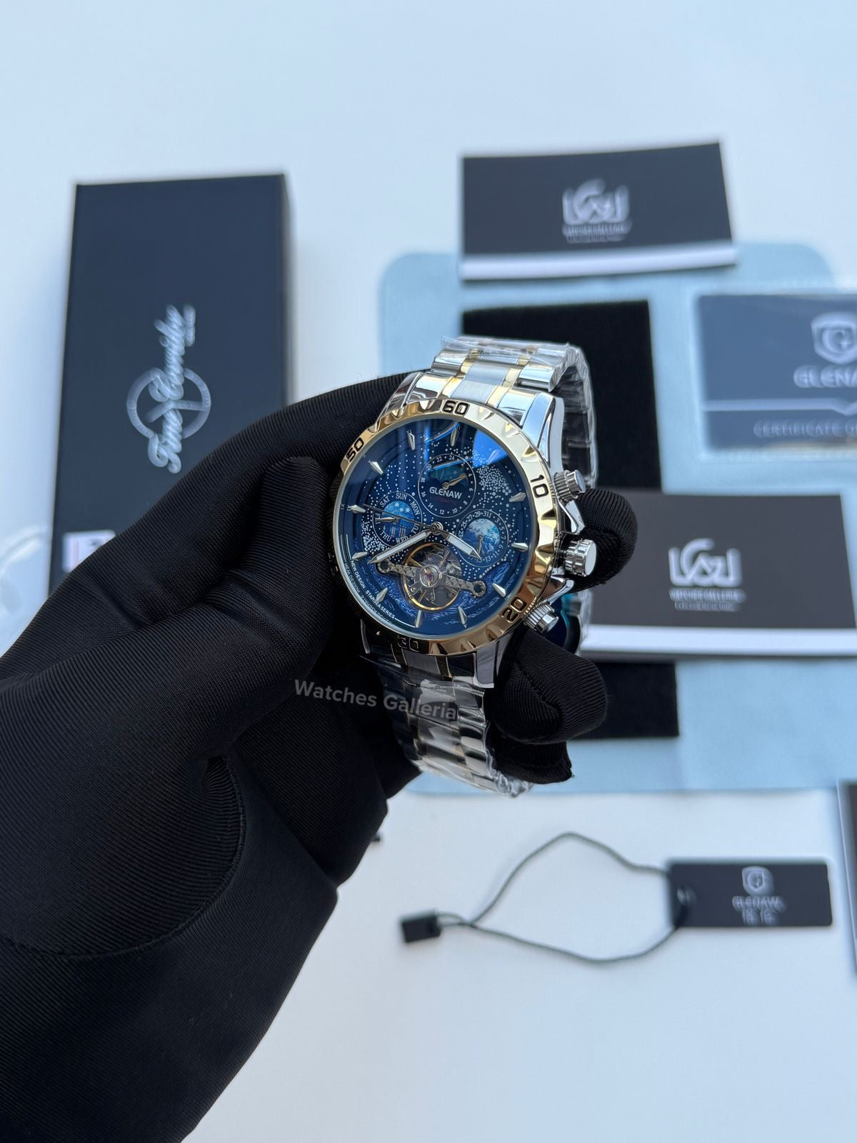 Glenaw Moonphase Automatic (Blue/Gold) GL8919 Watches Galleria