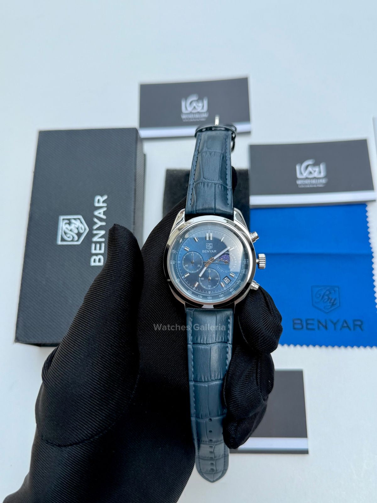 Benyar Classic Moonphase Quartz (Blue) BY5193 Watches Galleria