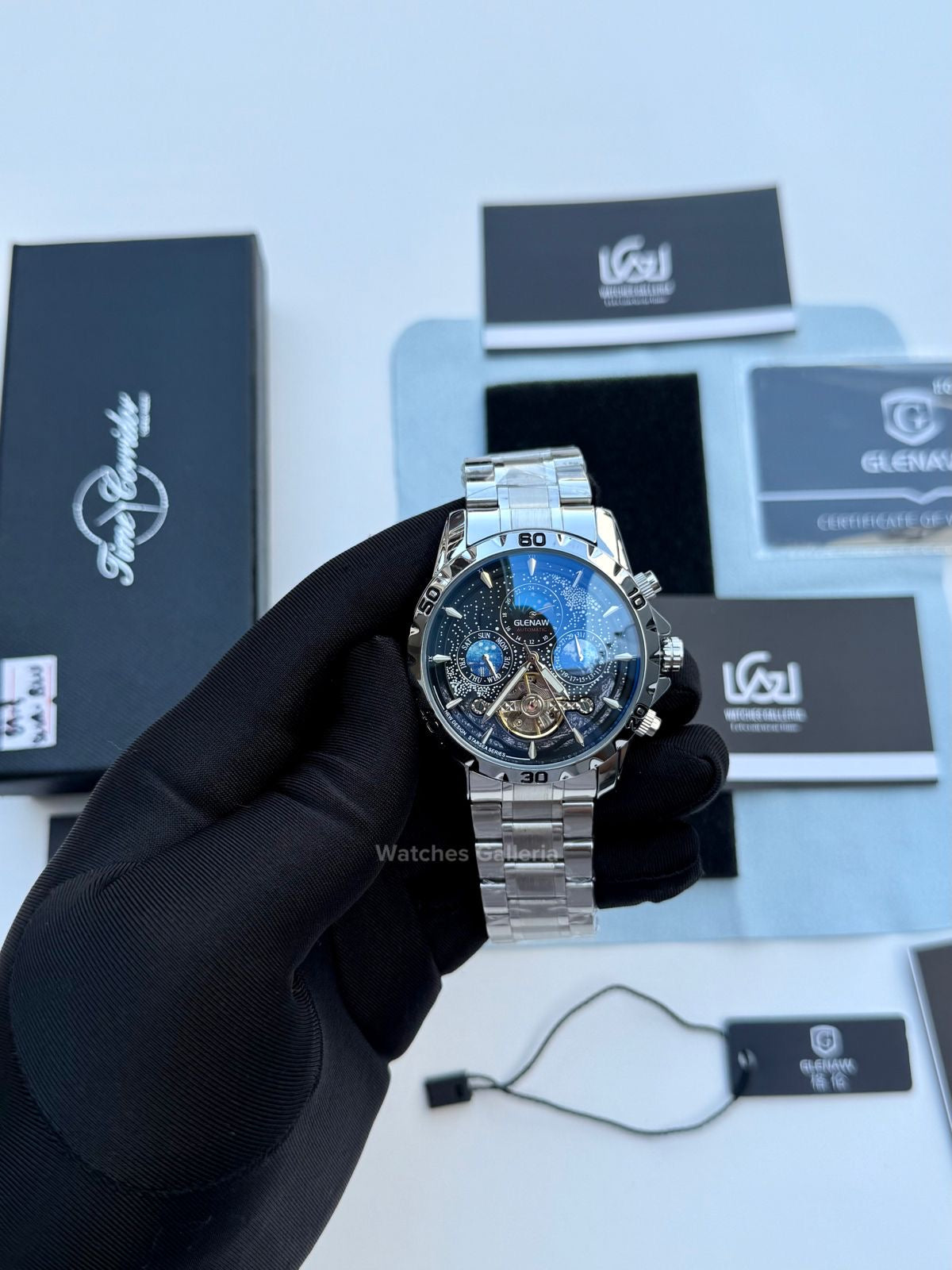 Glenaw Moonphase Automatic (Black) GL8919 Watches Galleria