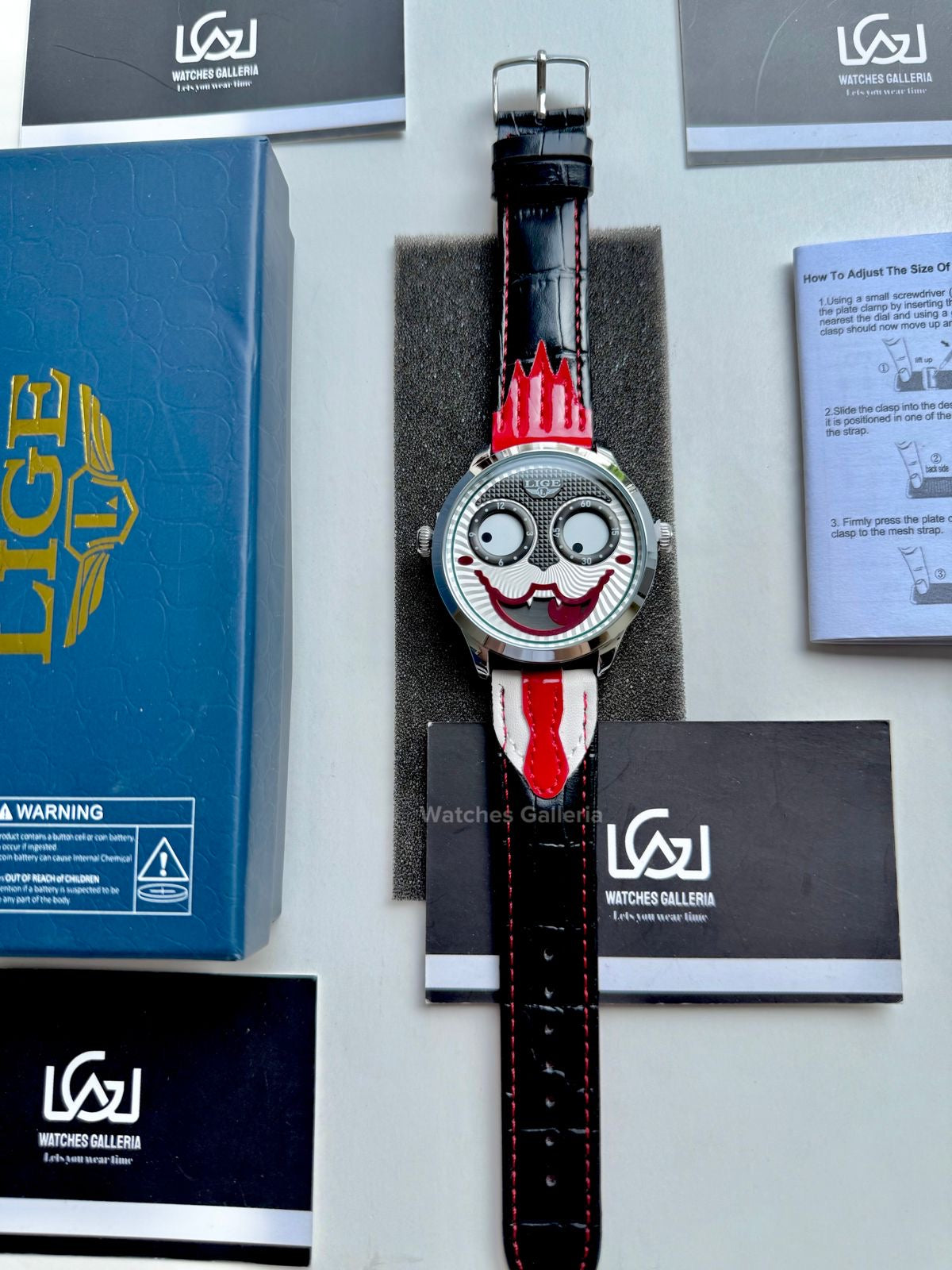 Lige Clown Watch Quartz (Red/Silver) LG89160 Watches Galleria