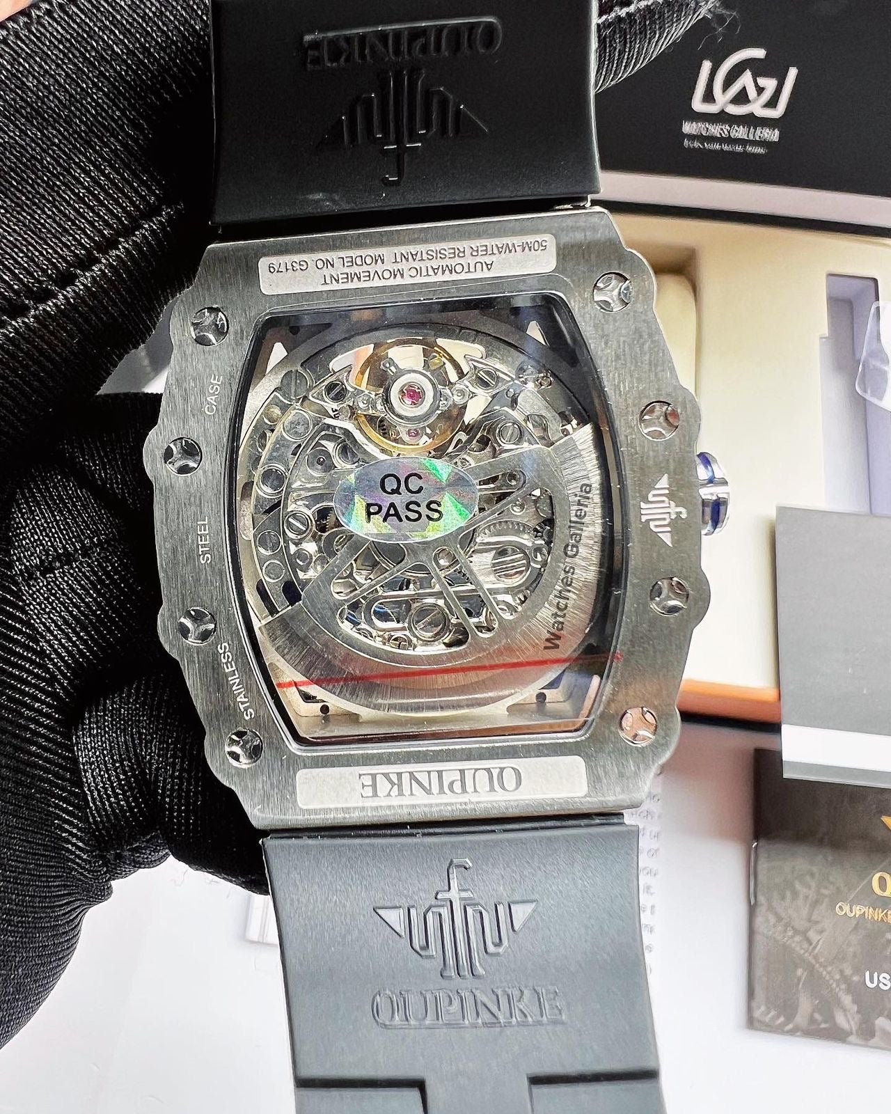 Oupinke Tonneau Skeleton Automatic (Silver/Blue) Oupinke3179