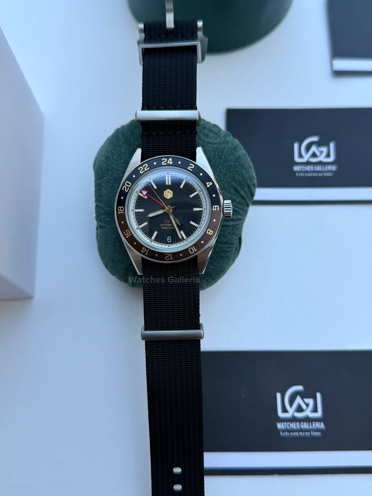 San Martin GMT RootBeer Automatic (Black Nato Straps) SN0116 Watches Galleria