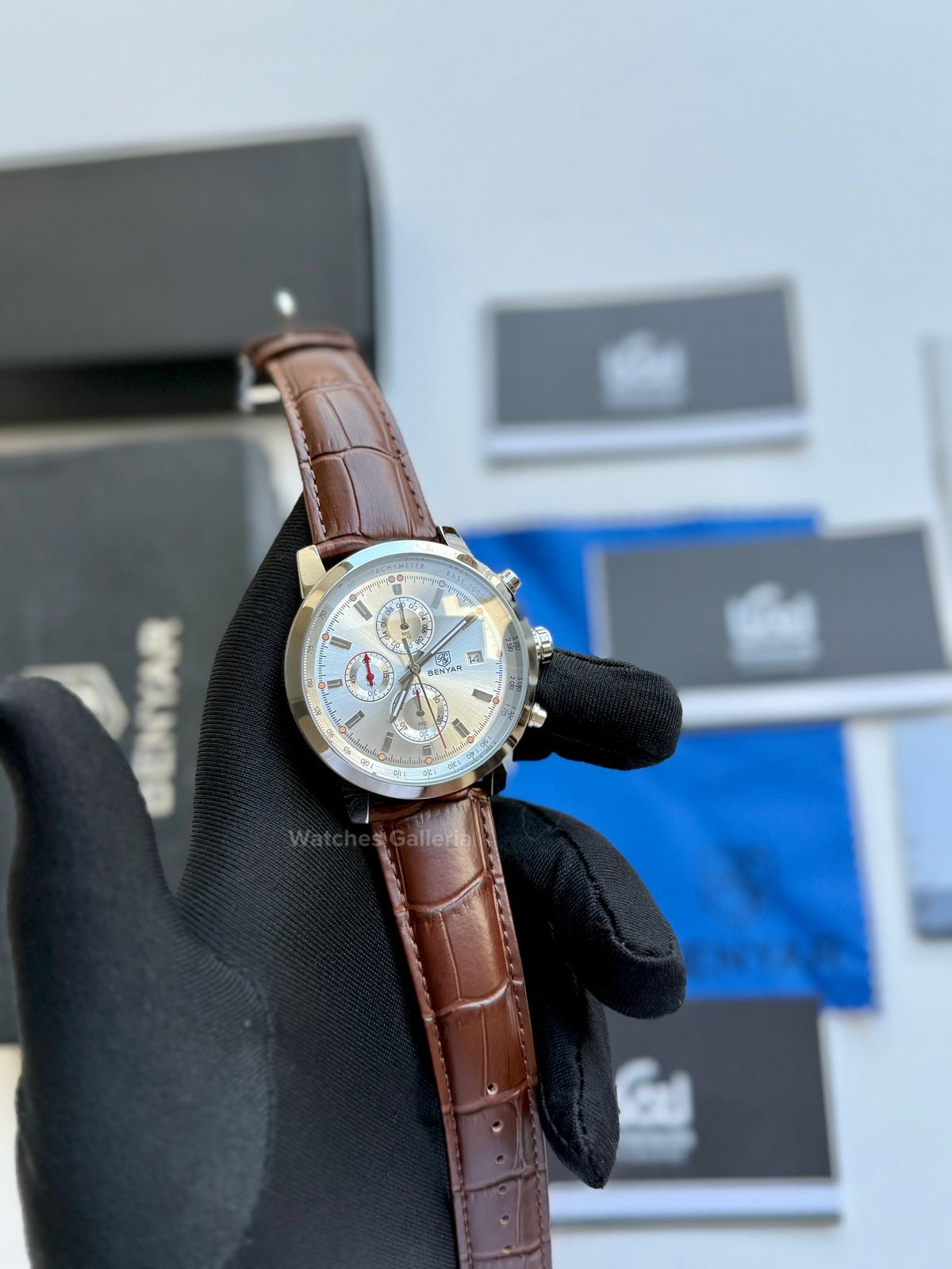 Benyar Classic Chronograph Quartz (Brown ~ Silver) BY5102 Watches Galleria