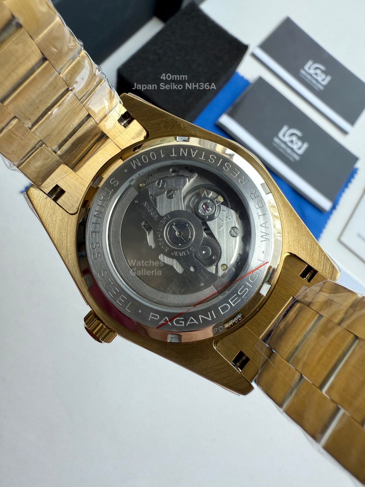 Pagani Design Date Day Automatic 40mm Japan Movement (Gold Black) PD1783 Watches Galleria