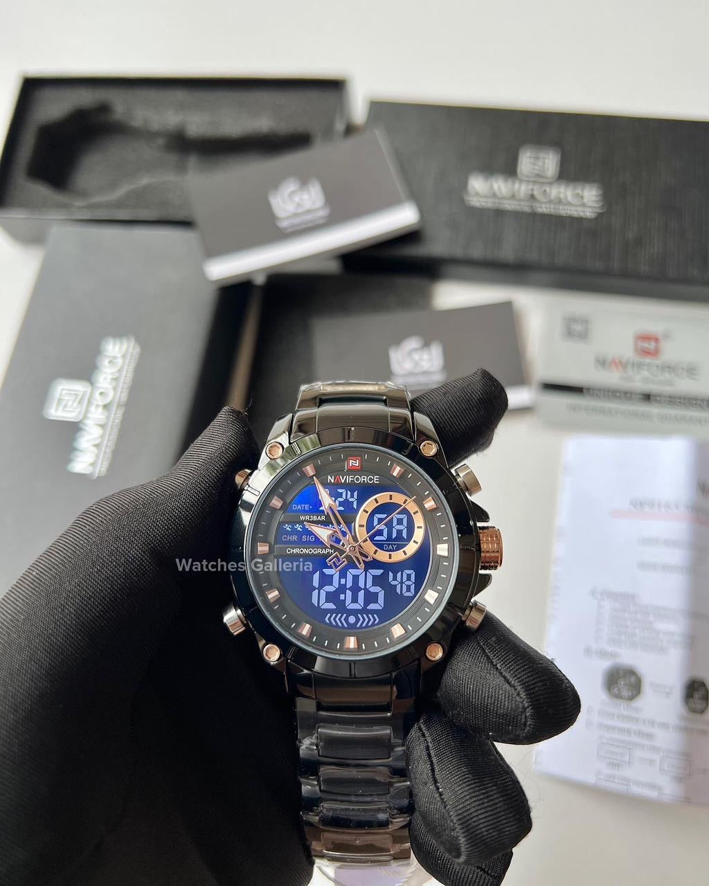 Naviforce Dual Display Quartz Watch (Black) NF9163