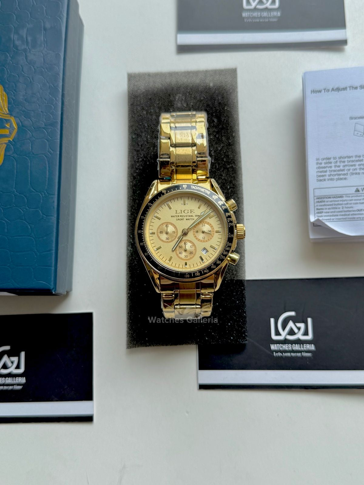 Lige Speedmaster Quartz (Gold/Black) lige89137 Watches Galleria