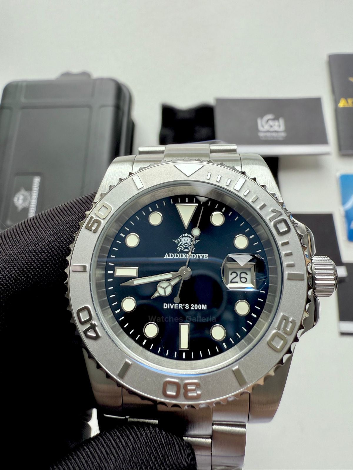 Addiesdive Yachtmaster Black Quartz (Silver Bezel) MY-H3-C Watches Galleria Š Copyrights All Right Reserved