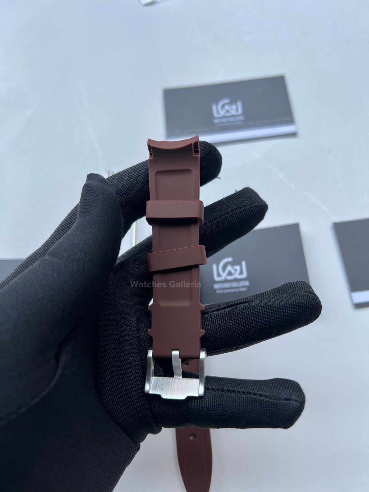 Silicon Straps Brown w/ Silver Buckle