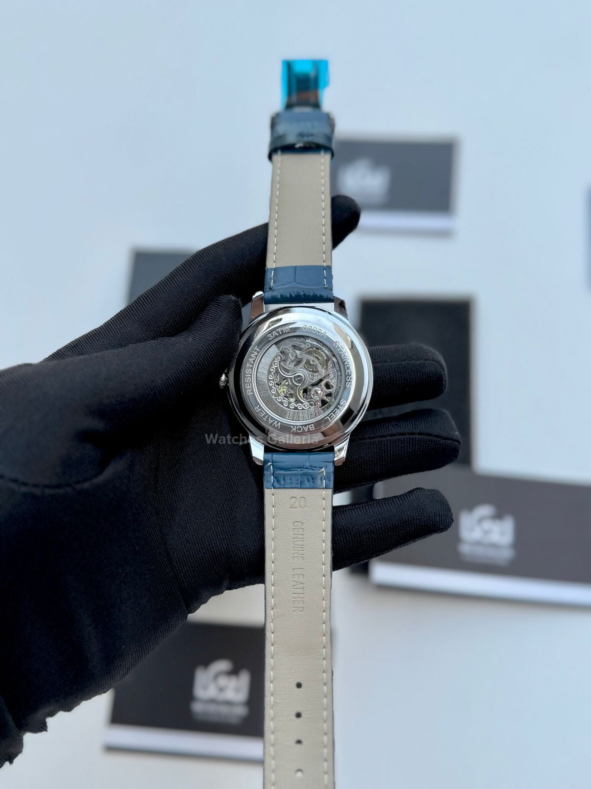 Sailang Moon Dial Open Heart Watch Automatic (Blue) 6603A Watches Galleria