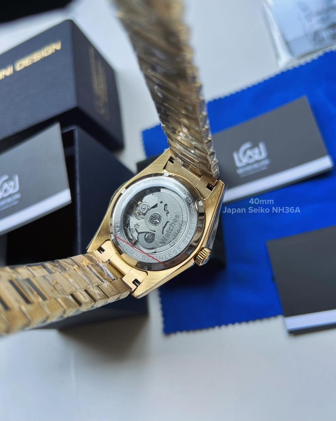Pagani Design Date Day 40mm Seiko NH36A Gold/Green PD1783