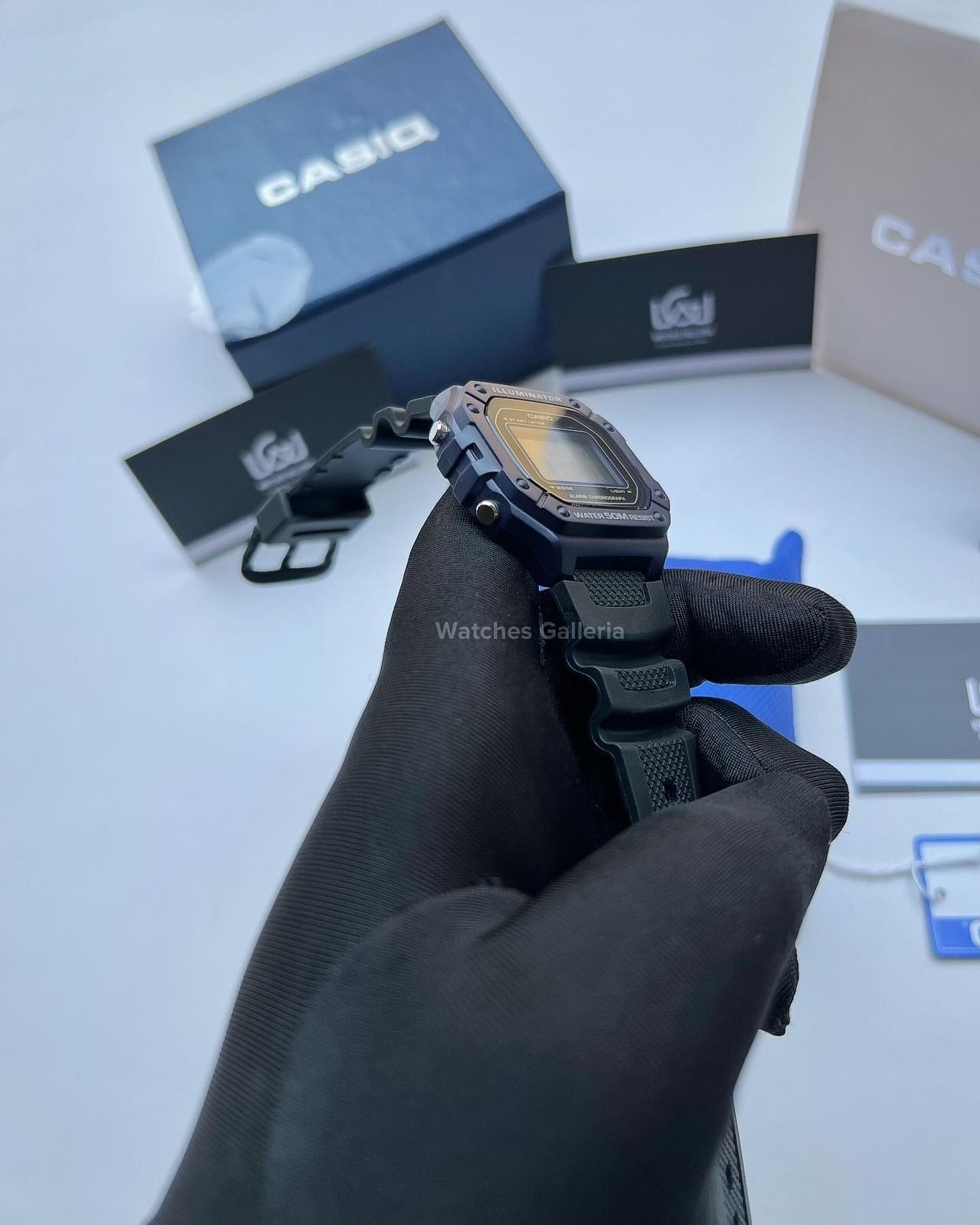 Casio Sports Digital Watch (Black Blue Limited Edition) W218H Watches Galleria