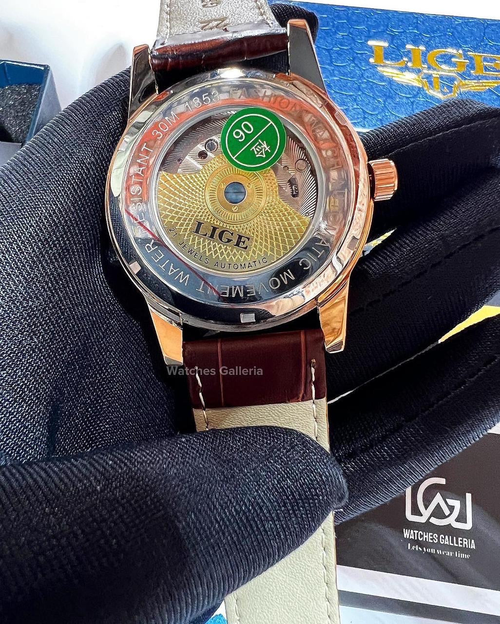 Lige Moonphase Automatic (Black Rose Gold) LIGE6828