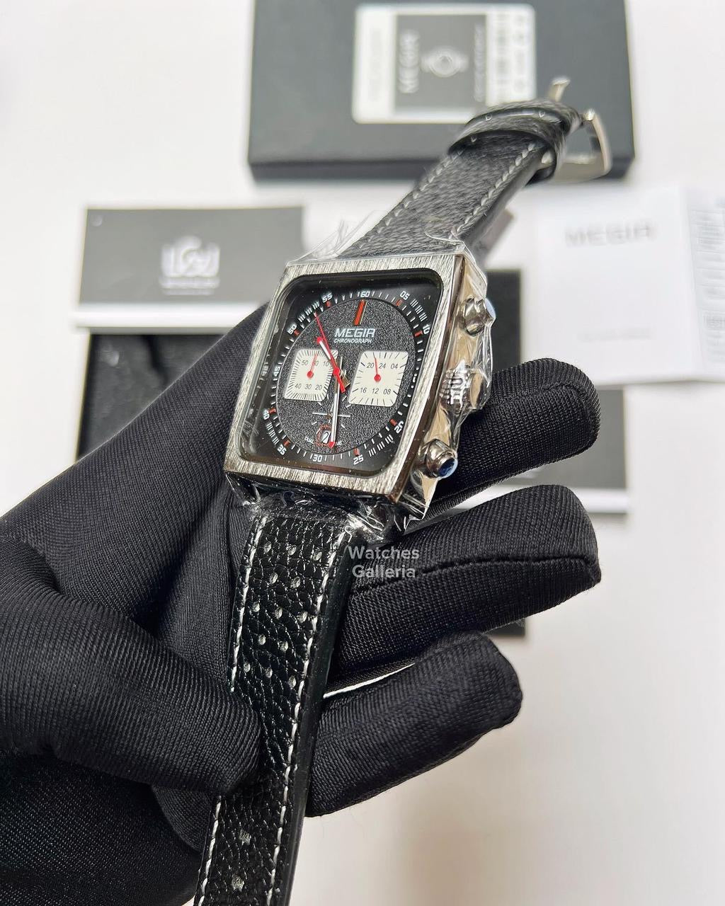 Megir Monaco Chronograph Quartz (Black) ML2182