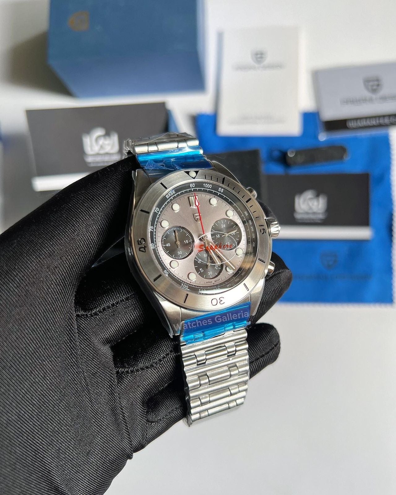 Pagani Design Chronomat W/ Rouleaux Bracelet (Silver) PD1705