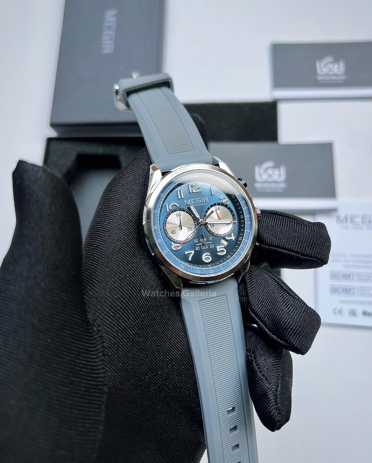 Megir Panda Chronograph Quartz (Grey Blue) MN2230